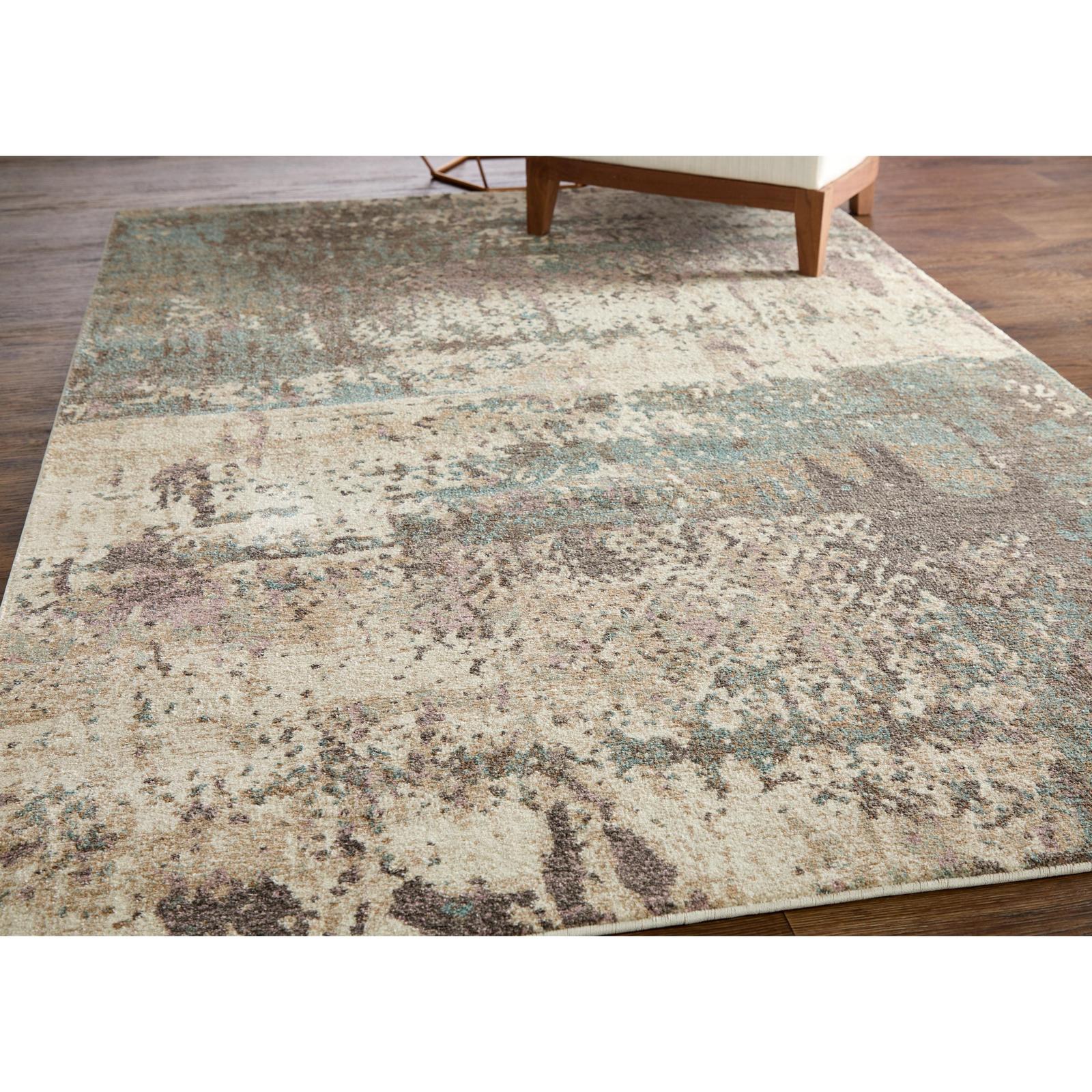 Feizy Eden 39QRF Modern Abstract Rug in Ivory/Blue/Purple - Image 2