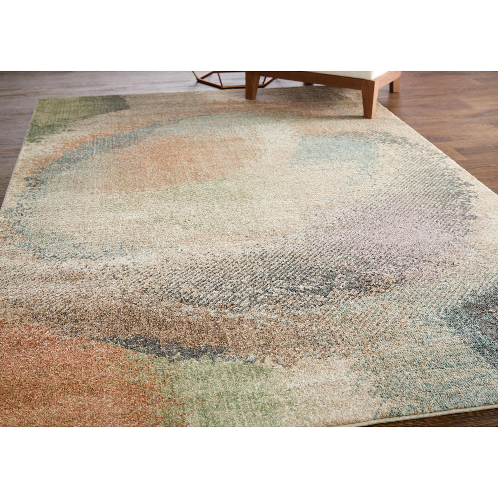 Feizy Eden 39QTF Modern Abstract Rug in Brown/Tan/Blue - Image 2