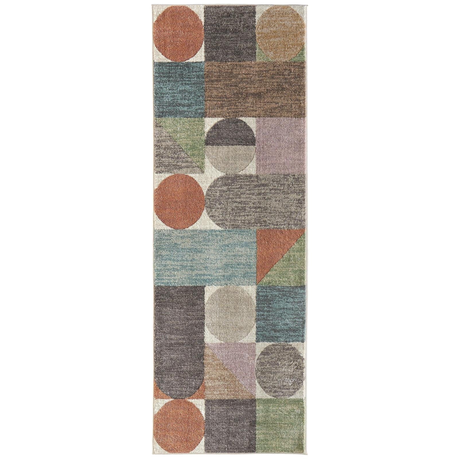 Feizy Eden 39QUF Modern Color Block Rug in Ivory/Brown/Blue - Image 10
