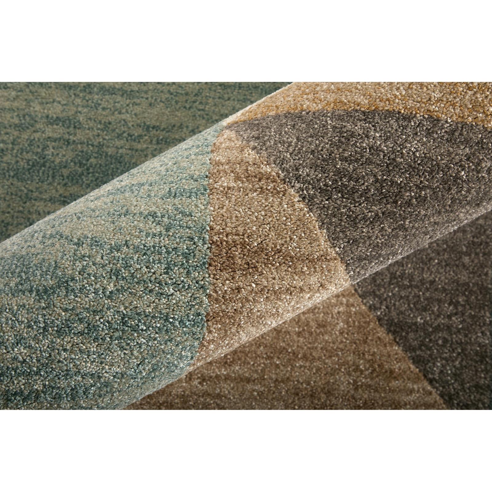 Feizy Eden 39QUF Modern Color Block Rug in Ivory/Brown/Blue - Image 5