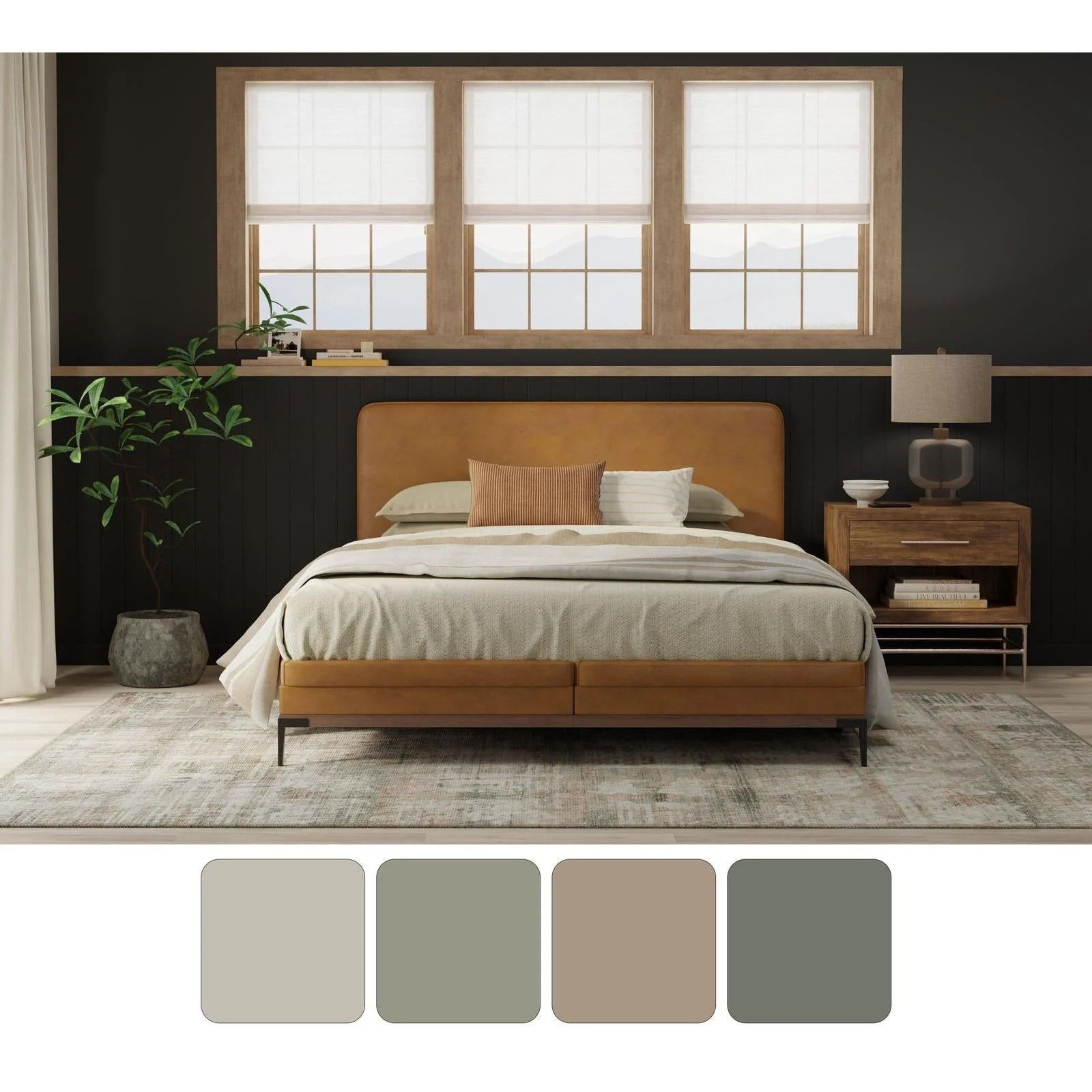 Feizy Eden 39QWF Modern Abstract Rug in Ivory/Gray/Green - Image 10
