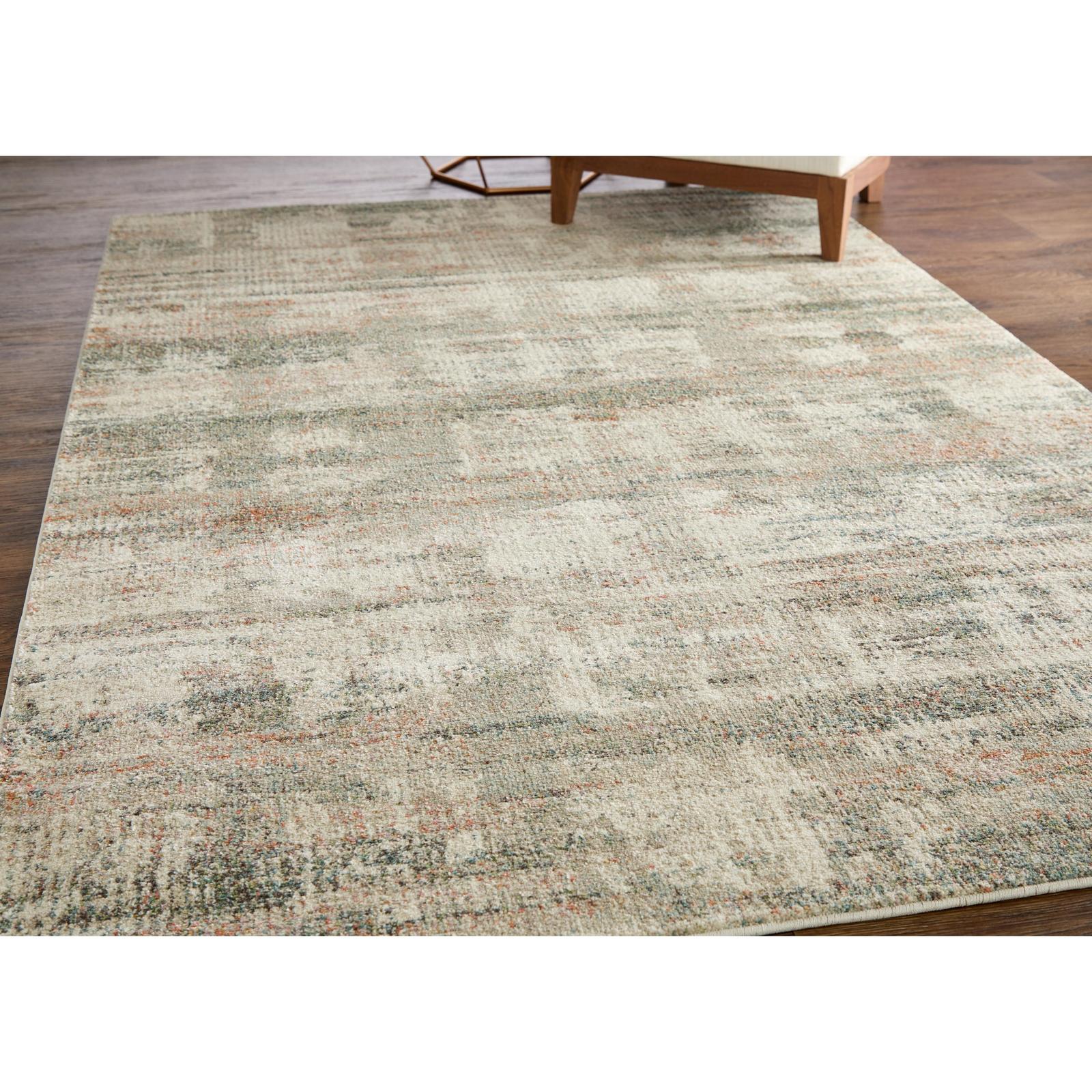 Feizy Eden 39QWF Modern Abstract Rug in Ivory/Gray/Green - Image 2