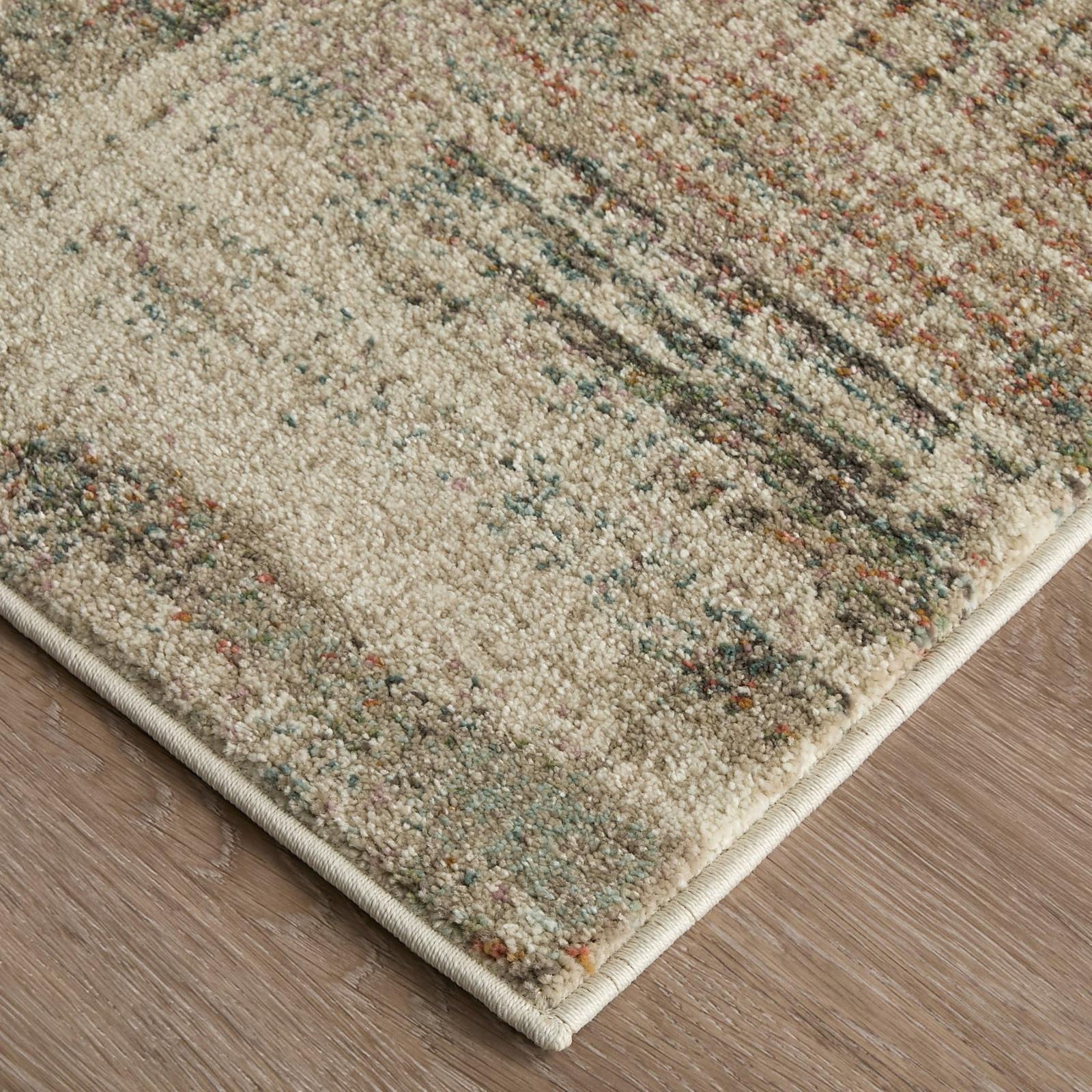 Feizy Eden 39QWF Modern Abstract Rug in Ivory/Gray/Green - Image 4