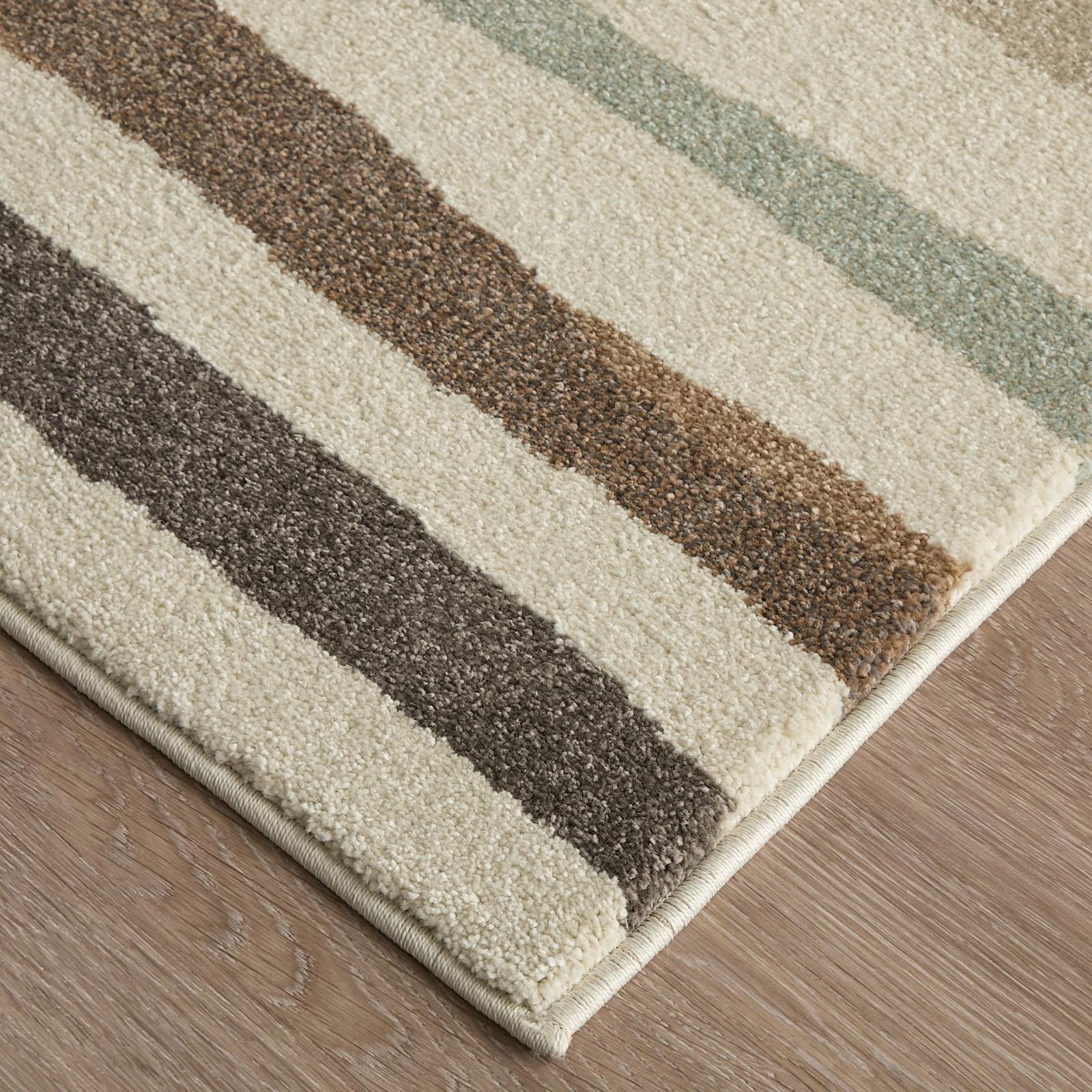 Feizy Eden 39QXF Modern Abstract Rug in Ivory/Brown/Blue - Image 4