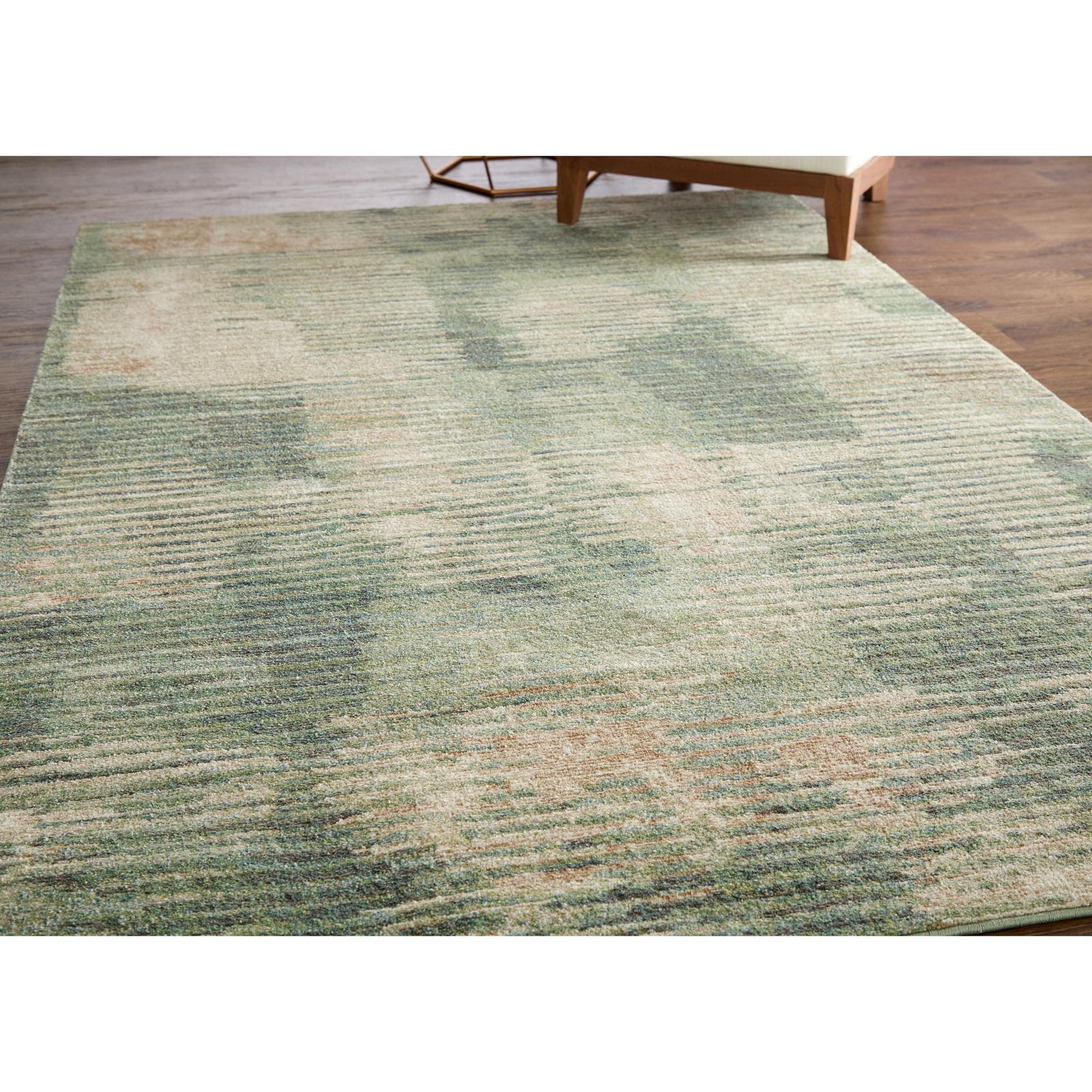 Feizy Eden 39QYF Modern Abstract Rug in Green/Ivory/Brown - Image 2