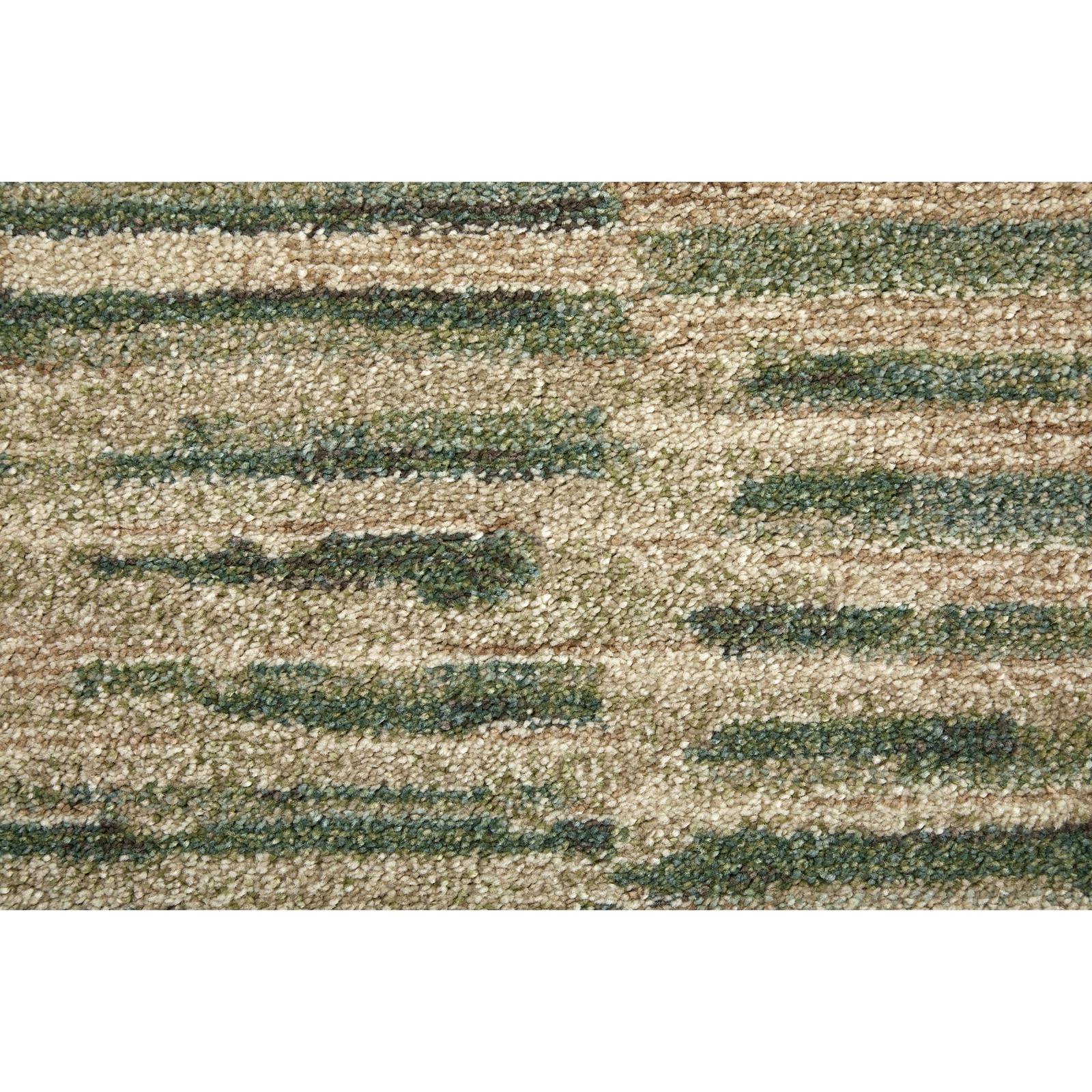 Feizy Eden 39QYF Modern Abstract Rug in Green/Ivory/Brown - Image 7