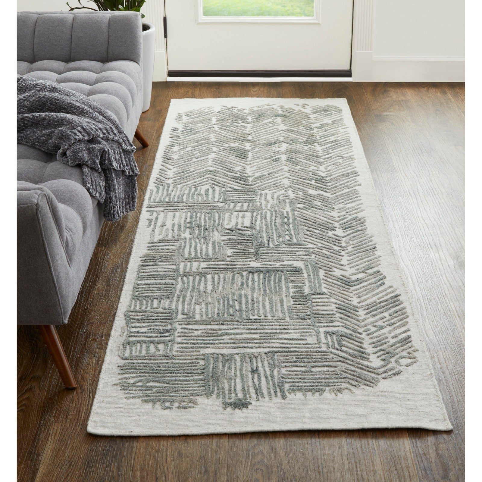 Feizy Elias 6891F Modern Abstract in Green/Blue/Ivory - Image 10