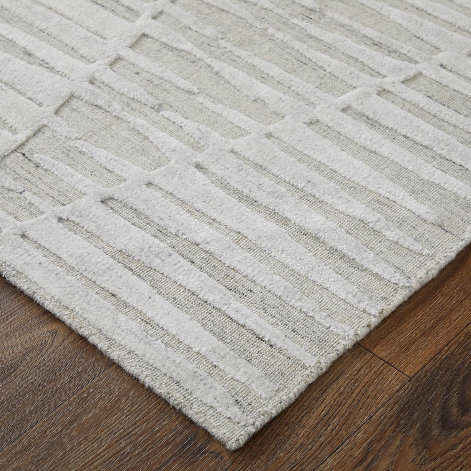 Feizy Elias 69FVF Modern Geometric Rug in Ivory/Tan - Image 5