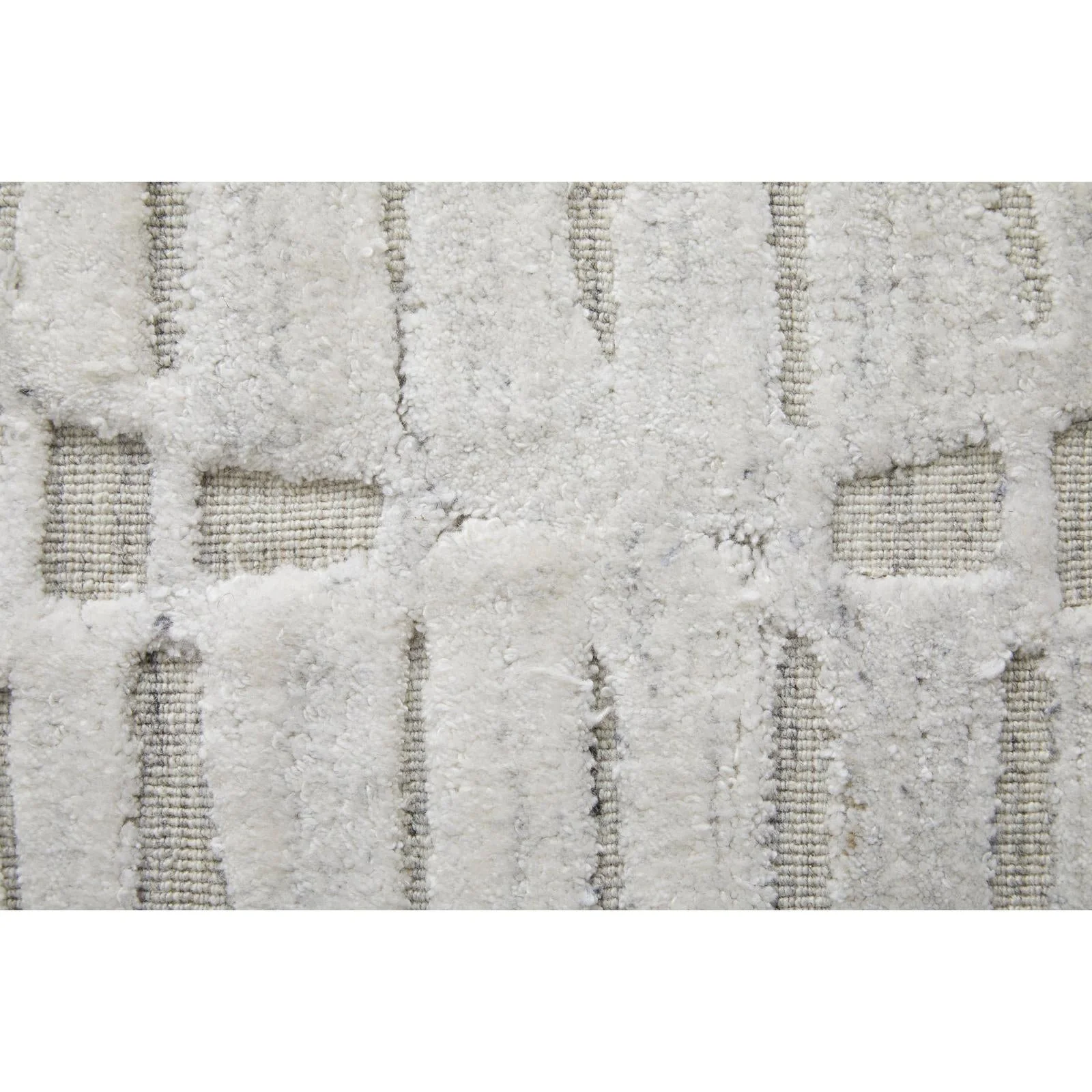 Feizy Elias 69FVF Modern Geometric Rug in Ivory/Tan - Image 8