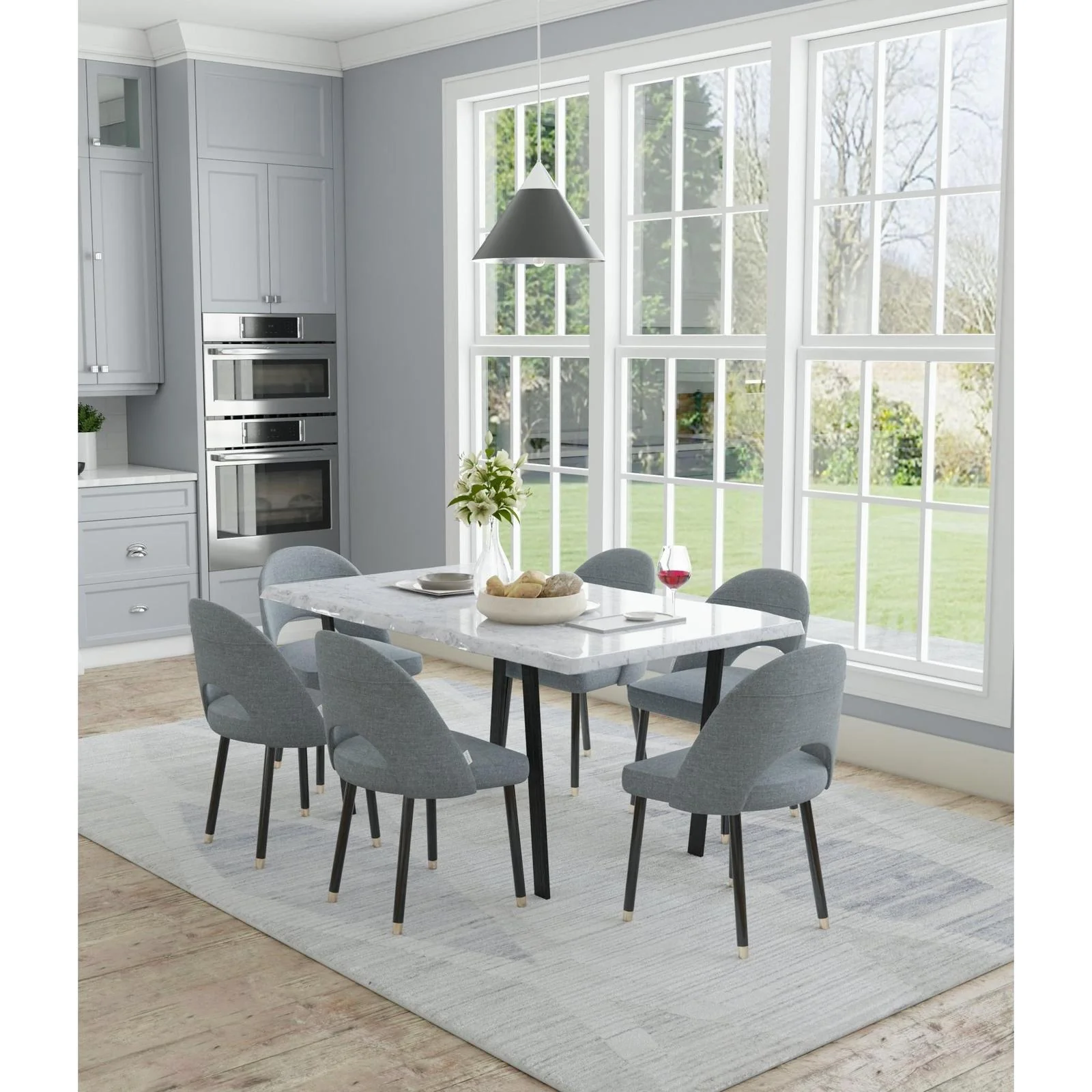 Feizy Elias 69FWF Modern Diamond Rug in Ivory/Blue/Brown - Image 5