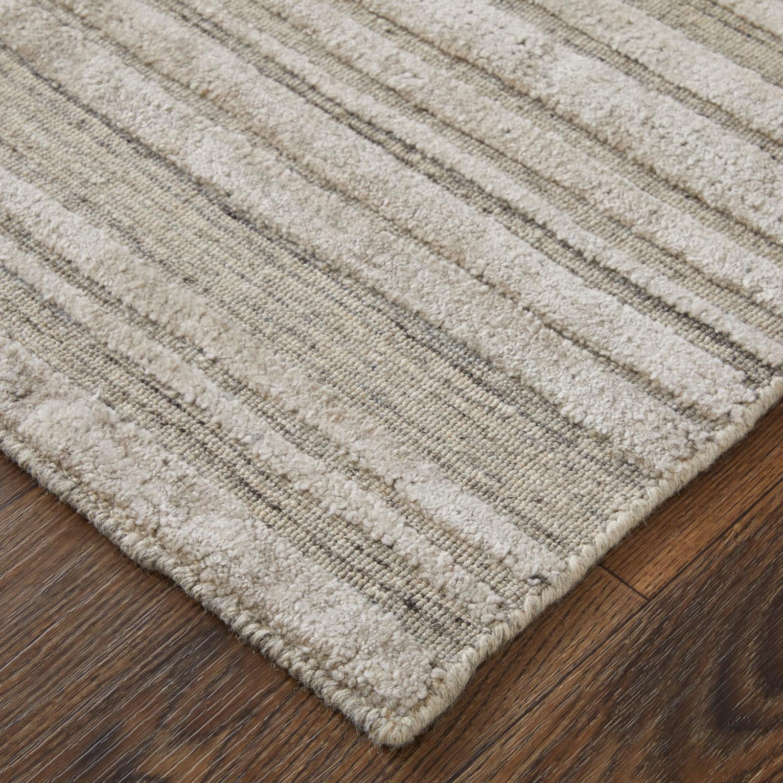 Feizy Elias 69FXF Modern Abstract Rug in Brown/Blue/Tan - Image 5
