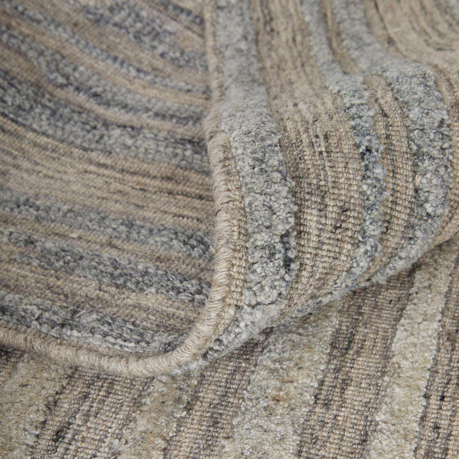 Feizy Elias 69FXF Modern Abstract Rug in Brown/Blue/Tan - Image 7