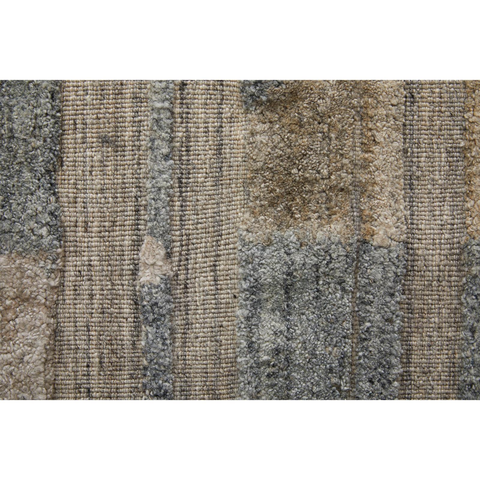Feizy Elias 69FXF Modern Abstract Rug in Brown/Blue/Tan - Image 8