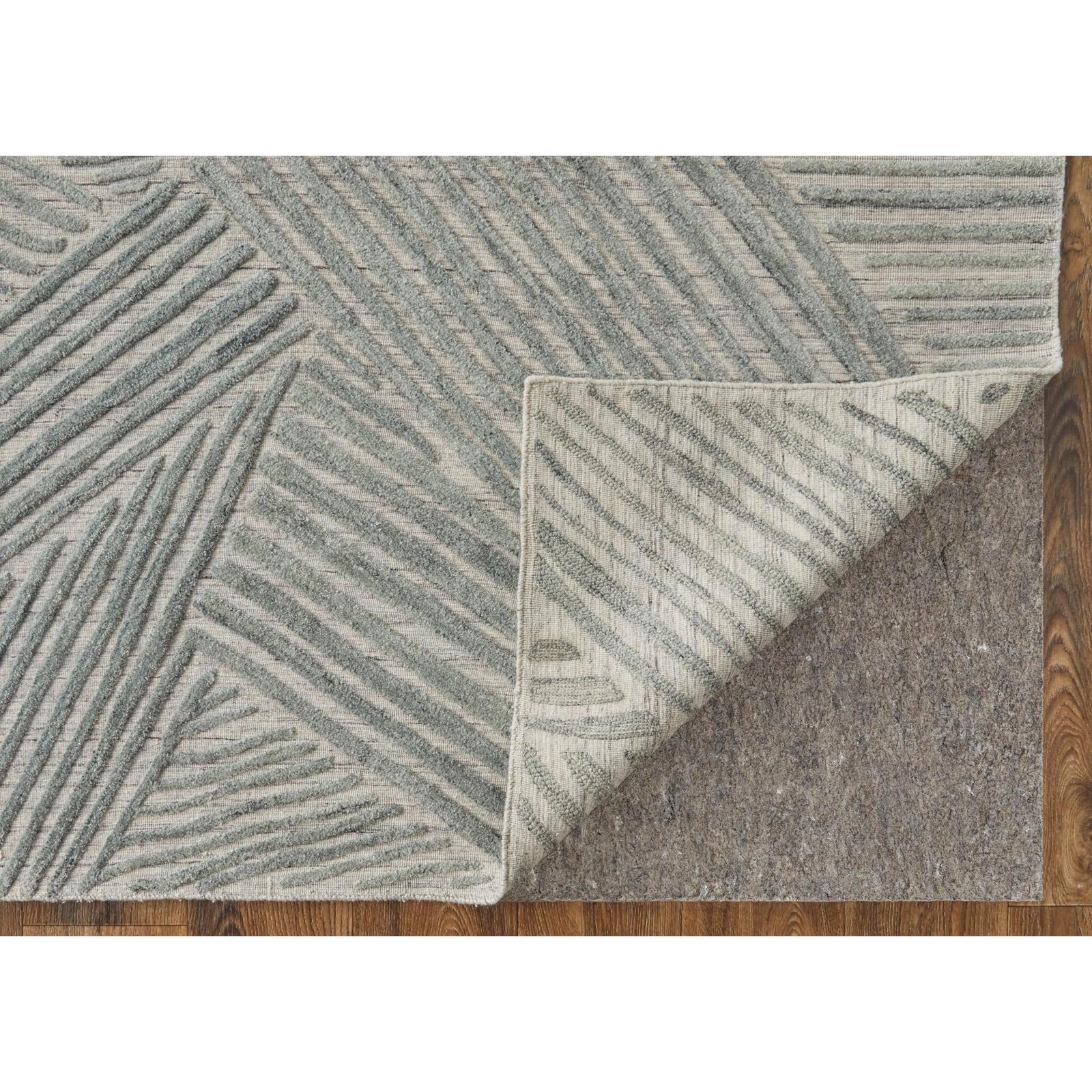 Feizy Elias 69FYF Modern Abstract Rug in Green/Ivory/Tan - Image 6