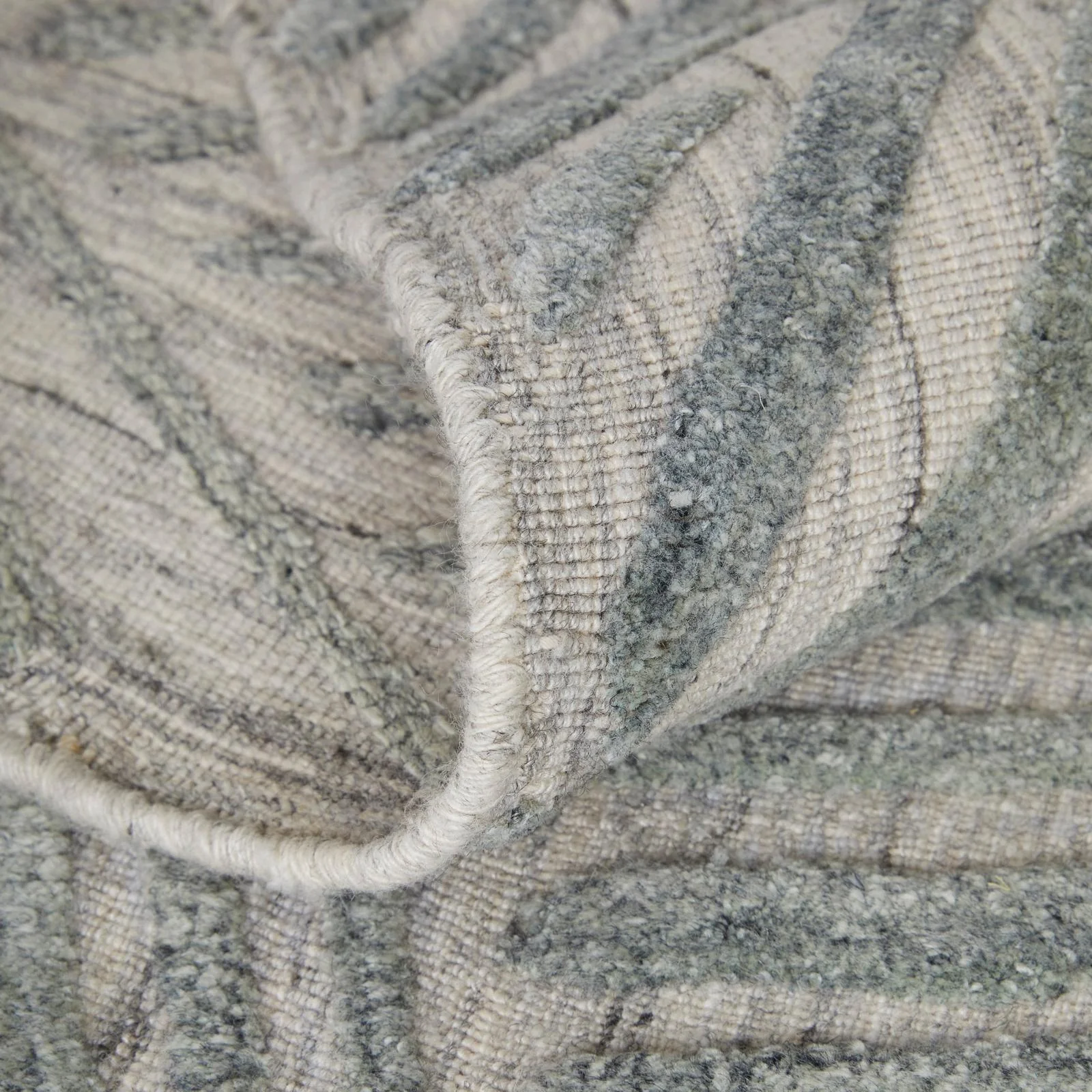 Feizy Elias 69FYF Modern Abstract Rug in Green/Ivory/Tan - Image 7