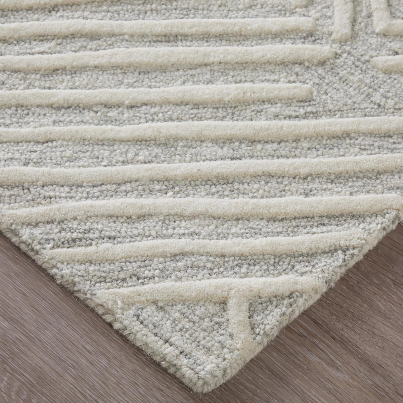 Feizy Enzo 8737F Transitional Geometric Rug in Tan/Ivory - Image 4