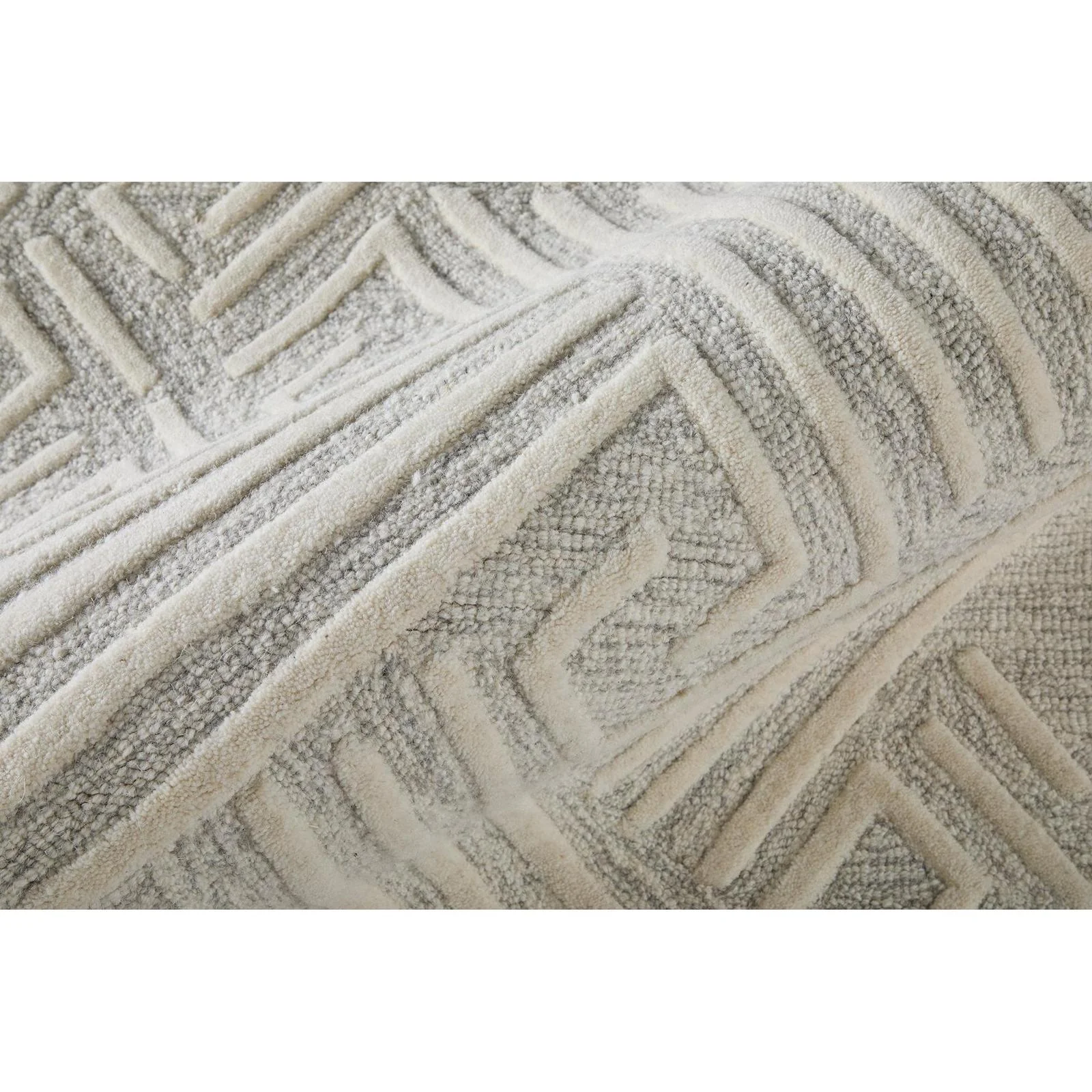 Feizy Enzo 8737F Transitional Geometric Rug in Tan/Ivory - Image 5