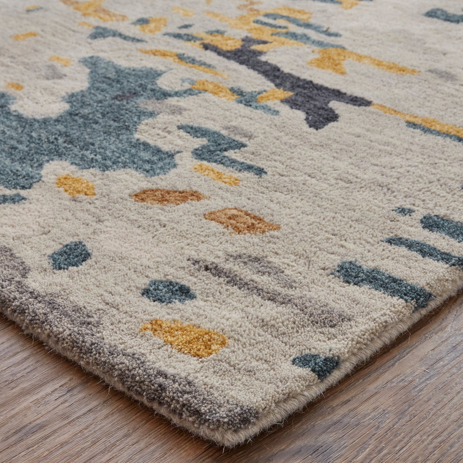 Feizy Everley 8644F Modern Abstract in Gray/Yellow/Blue - Image 5