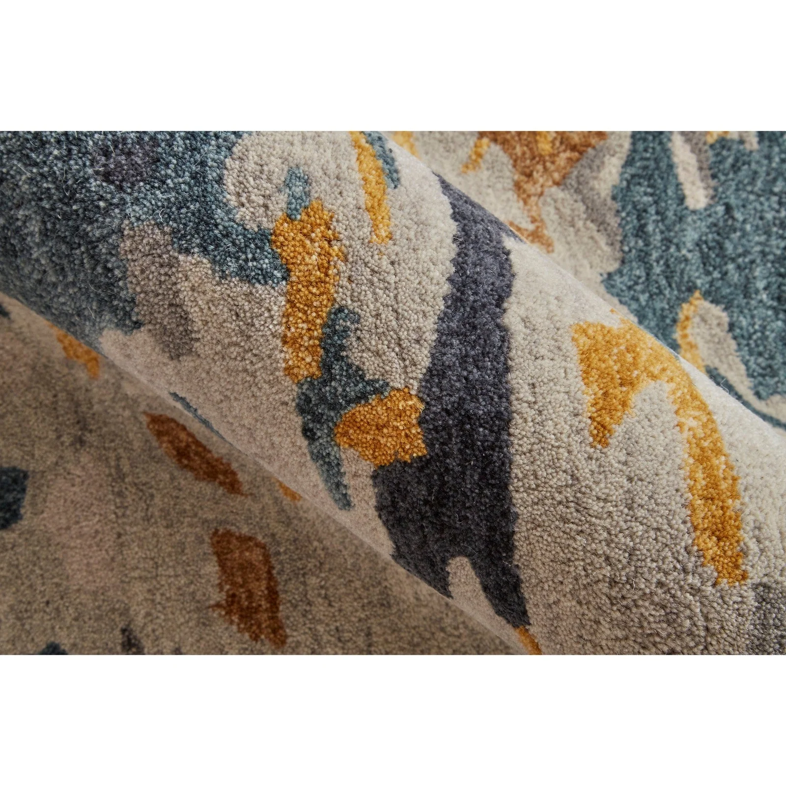 Feizy Everley 8644F Modern Abstract in Gray/Yellow/Blue - Image 7