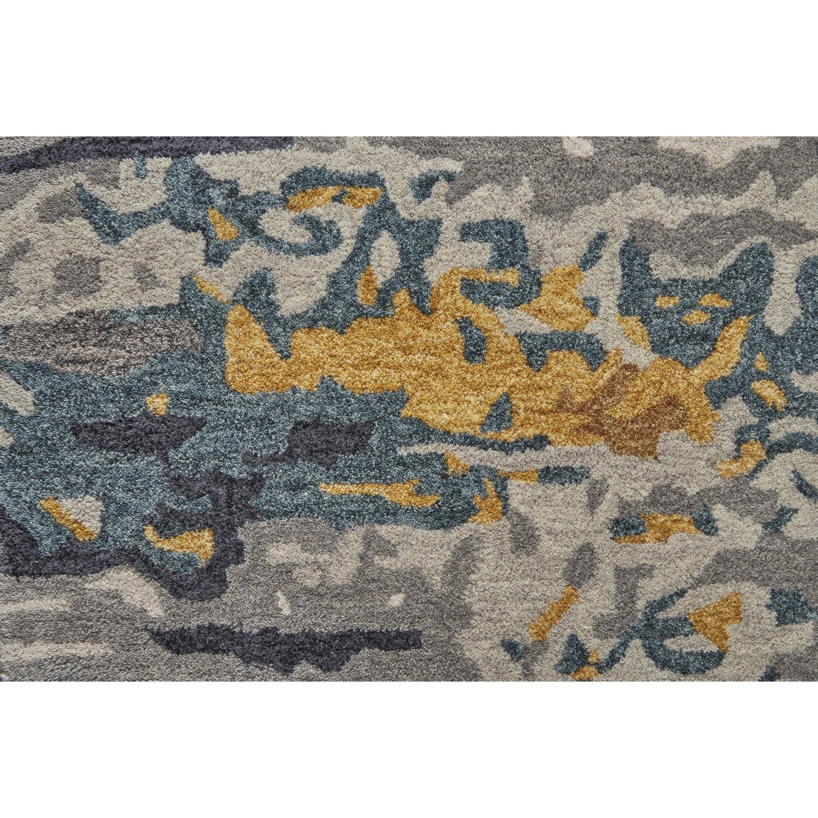Feizy Everley 8644F Modern Abstract in Gray/Yellow/Blue - Image 9