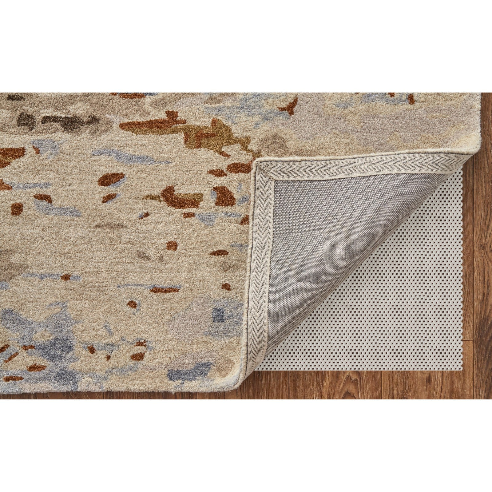 Feizy Everley 8644F Modern Abstract in Ivory/Blue/Brown - Image 6