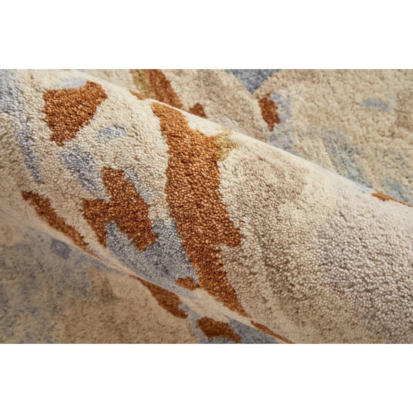 Feizy Everley 8644F Modern Abstract in Ivory/Blue/Brown - Image 7