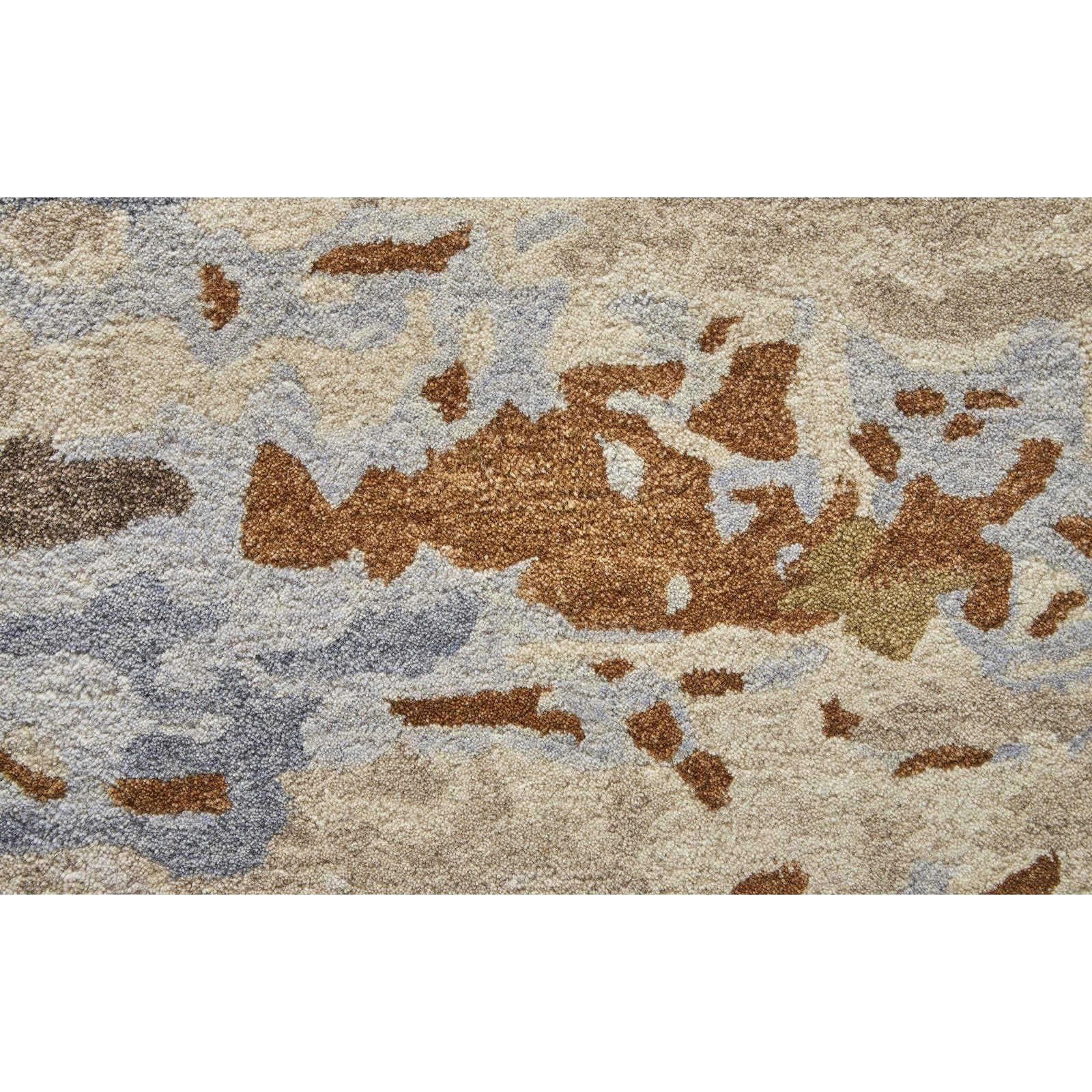 Feizy Everley 8644F Modern Abstract in Ivory/Blue/Brown - Image 9