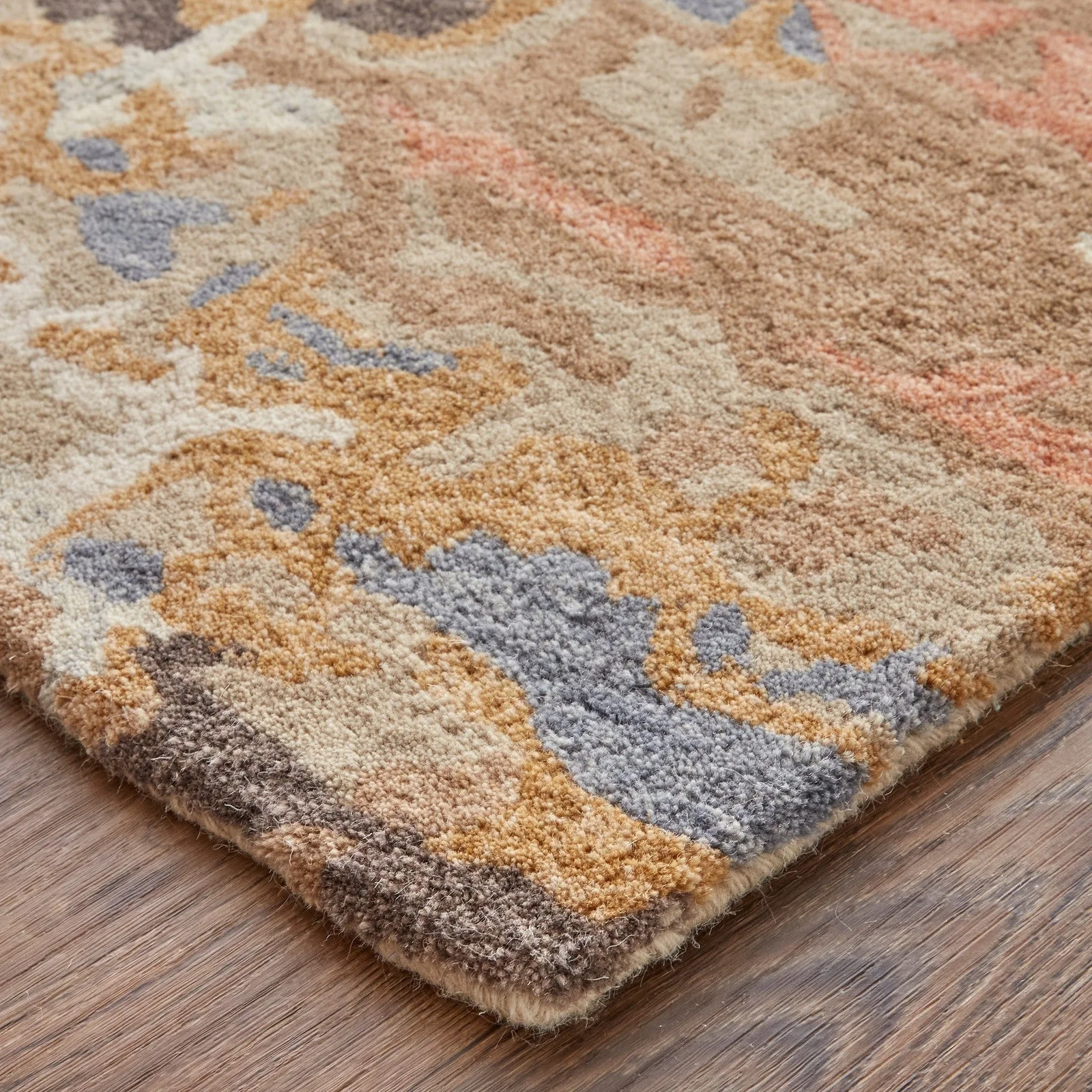 Feizy Everley 8644F Modern Abstract in Tan/Blue - Image 5
