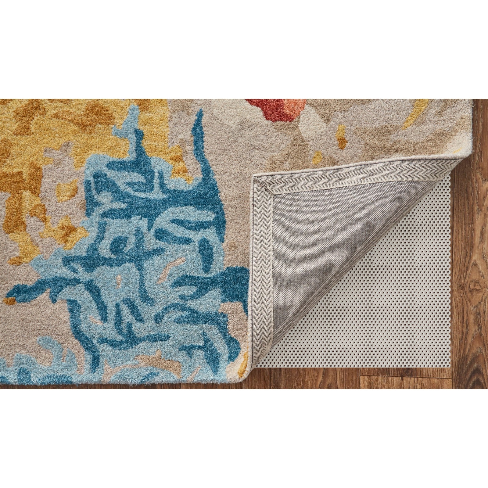 Feizy Everley 8646F Modern Abstract in Ivory/Yellow/Blue - Image 6