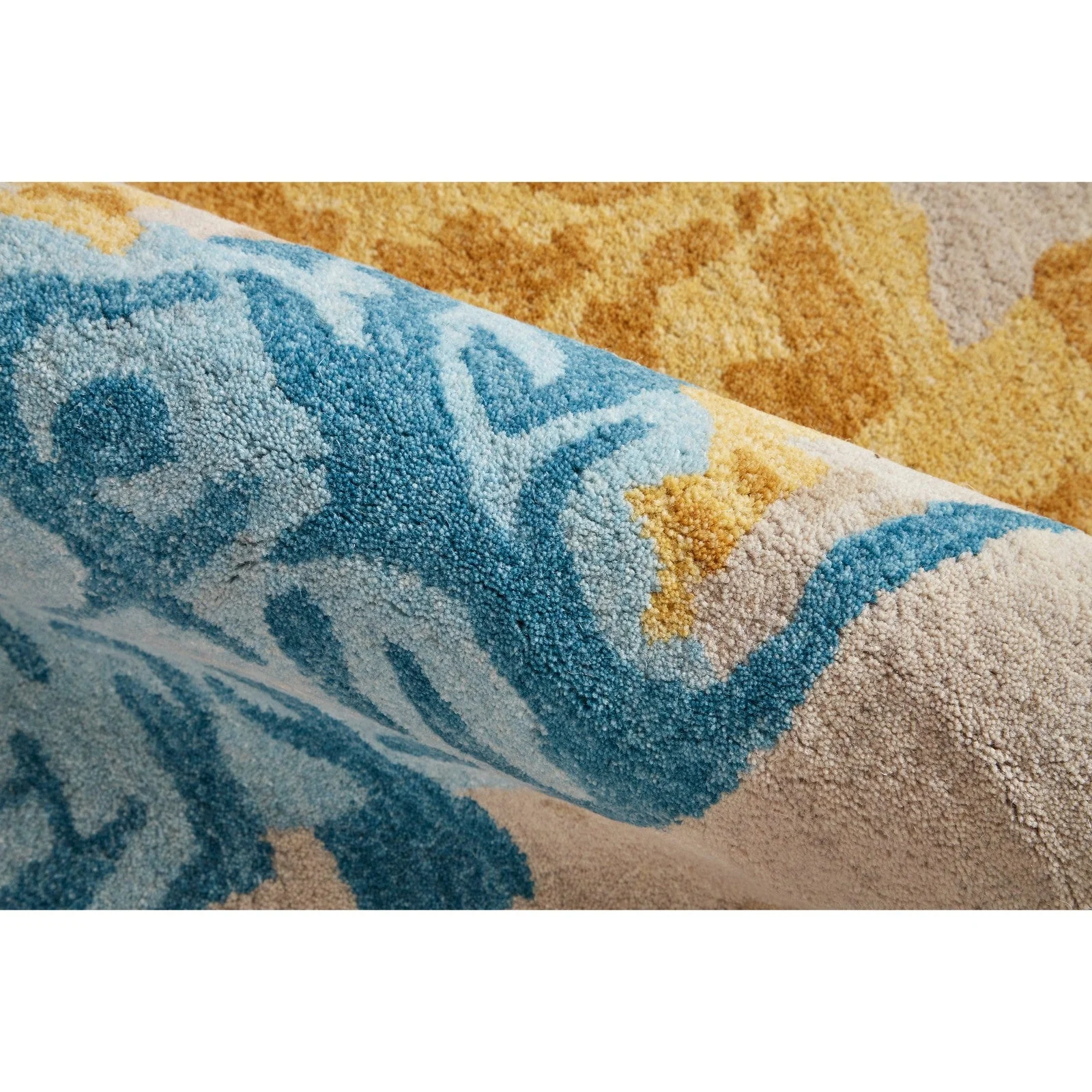 Feizy Everley 8646F Modern Abstract in Ivory/Yellow/Blue - Image 7