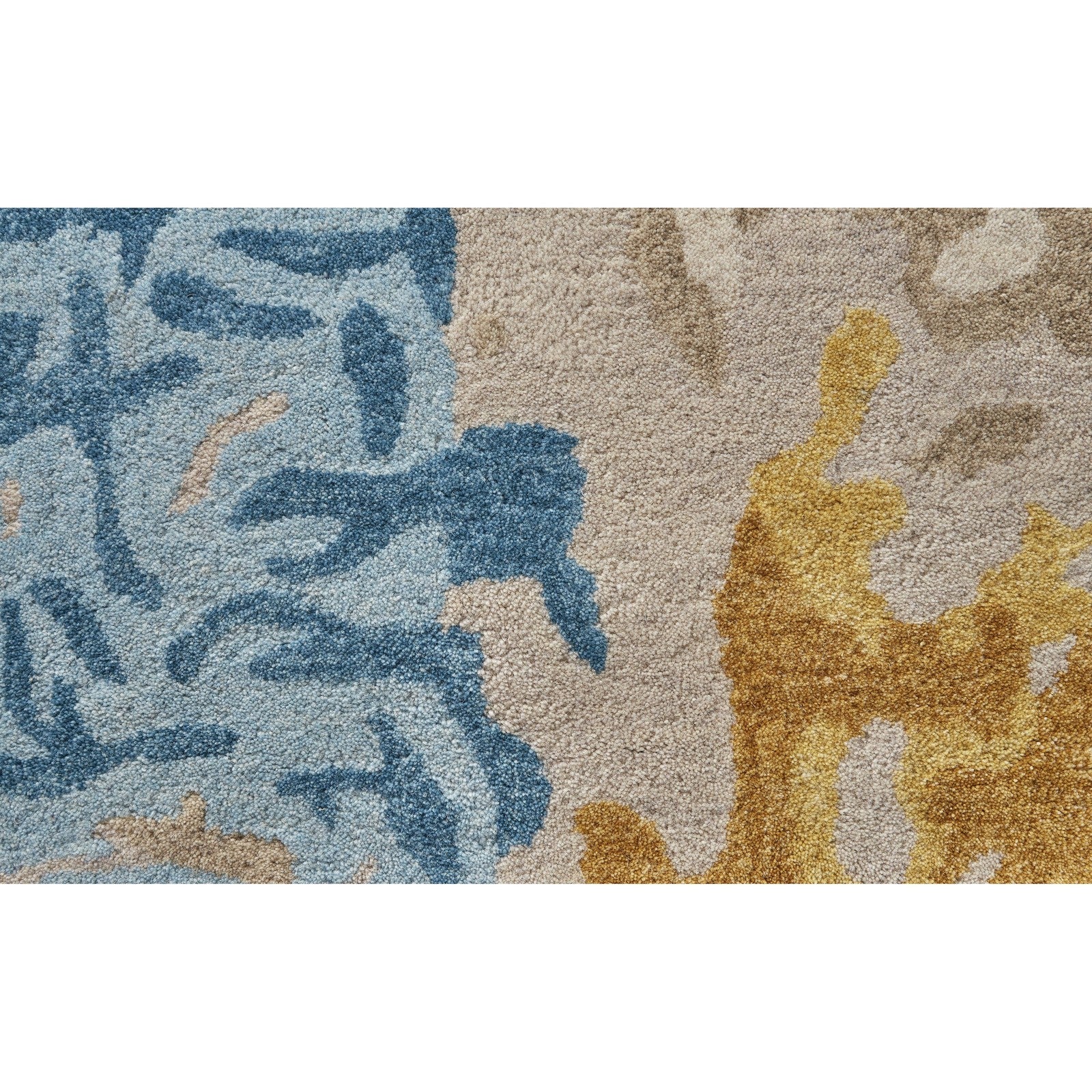 Feizy Everley 8646F Modern Abstract in Ivory/Yellow/Blue - Image 9