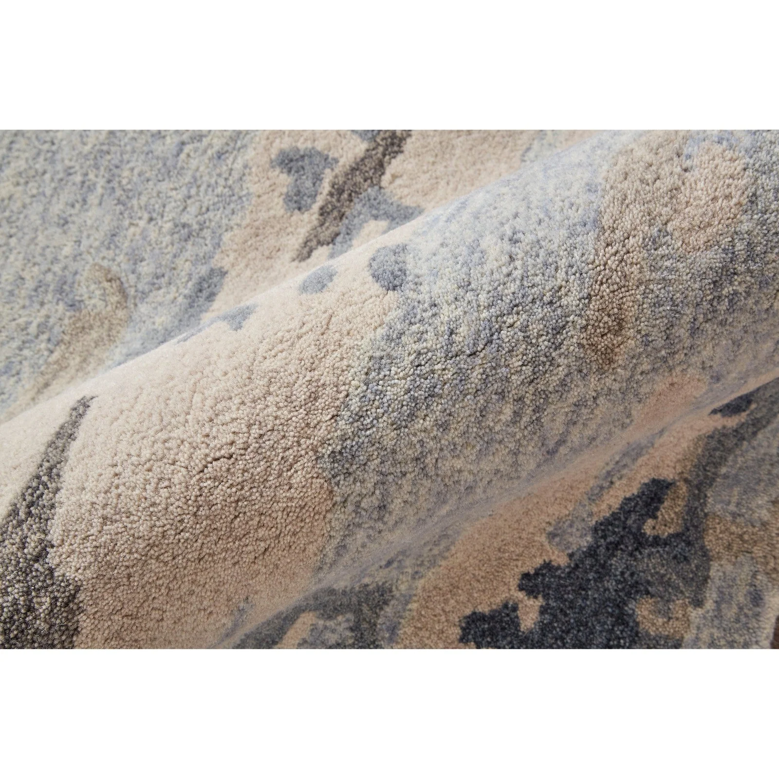 Feizy Everley 8647F Modern Abstract in Blue/Gray/Ivory - Image 7