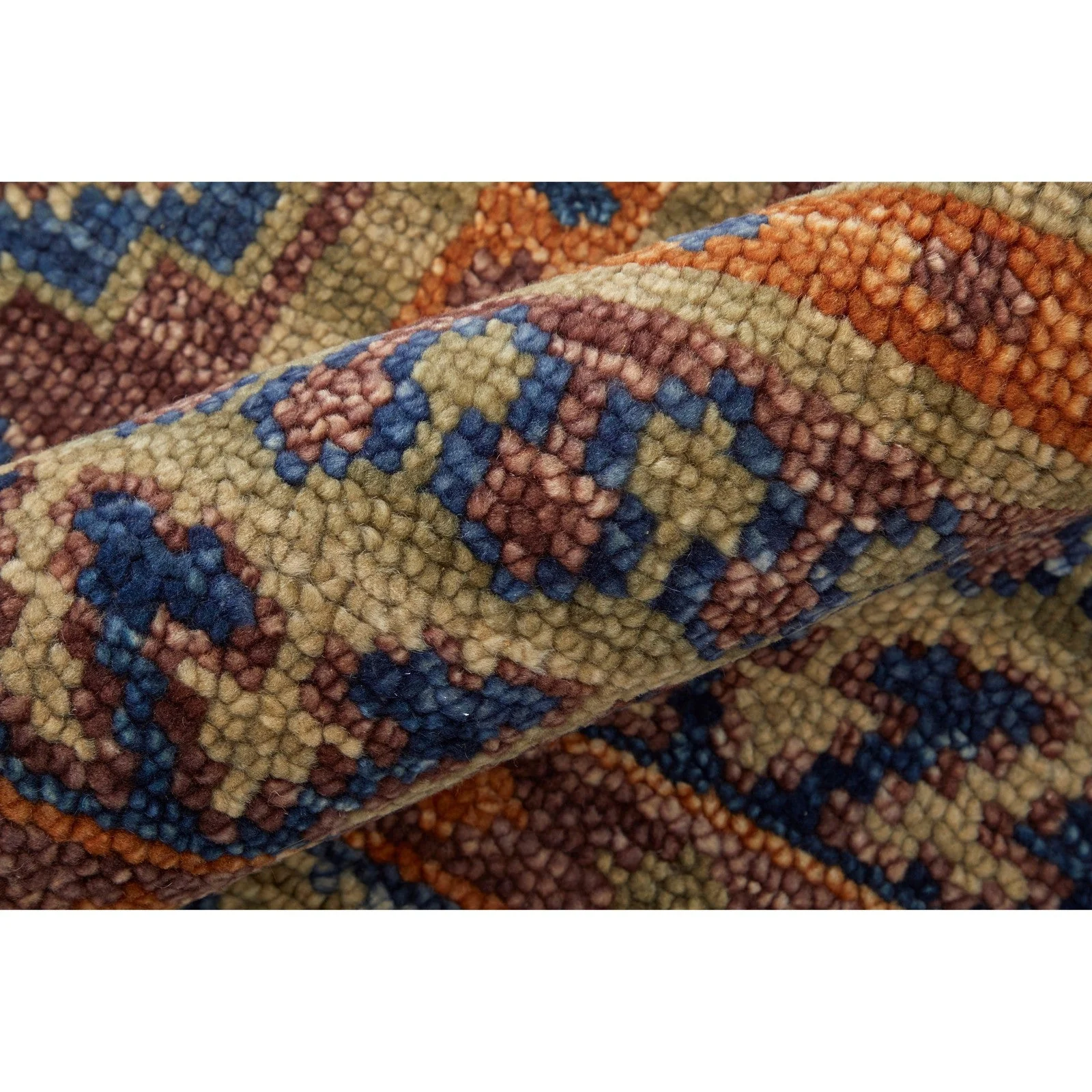 Feizy Fillmore 6929F Traditional Geometric Rug in Red/Green/Blue - Image 3