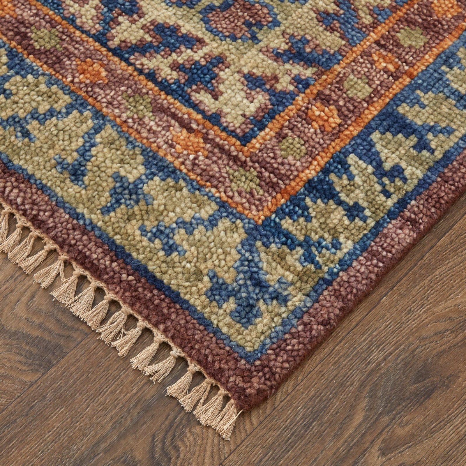 Feizy Fillmore 6929F Traditional Geometric Rug in Red/Green/Blue - Image 5