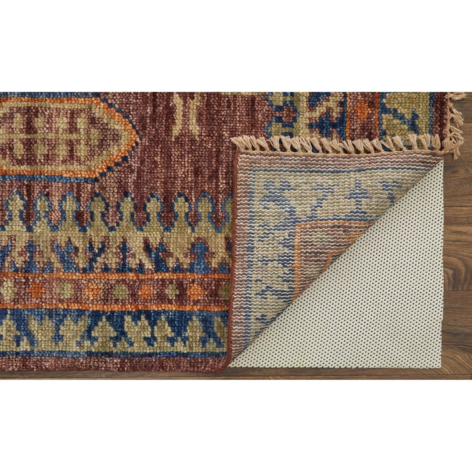 Feizy Fillmore 6929F Traditional Geometric Rug in Red/Green/Blue - Image 6