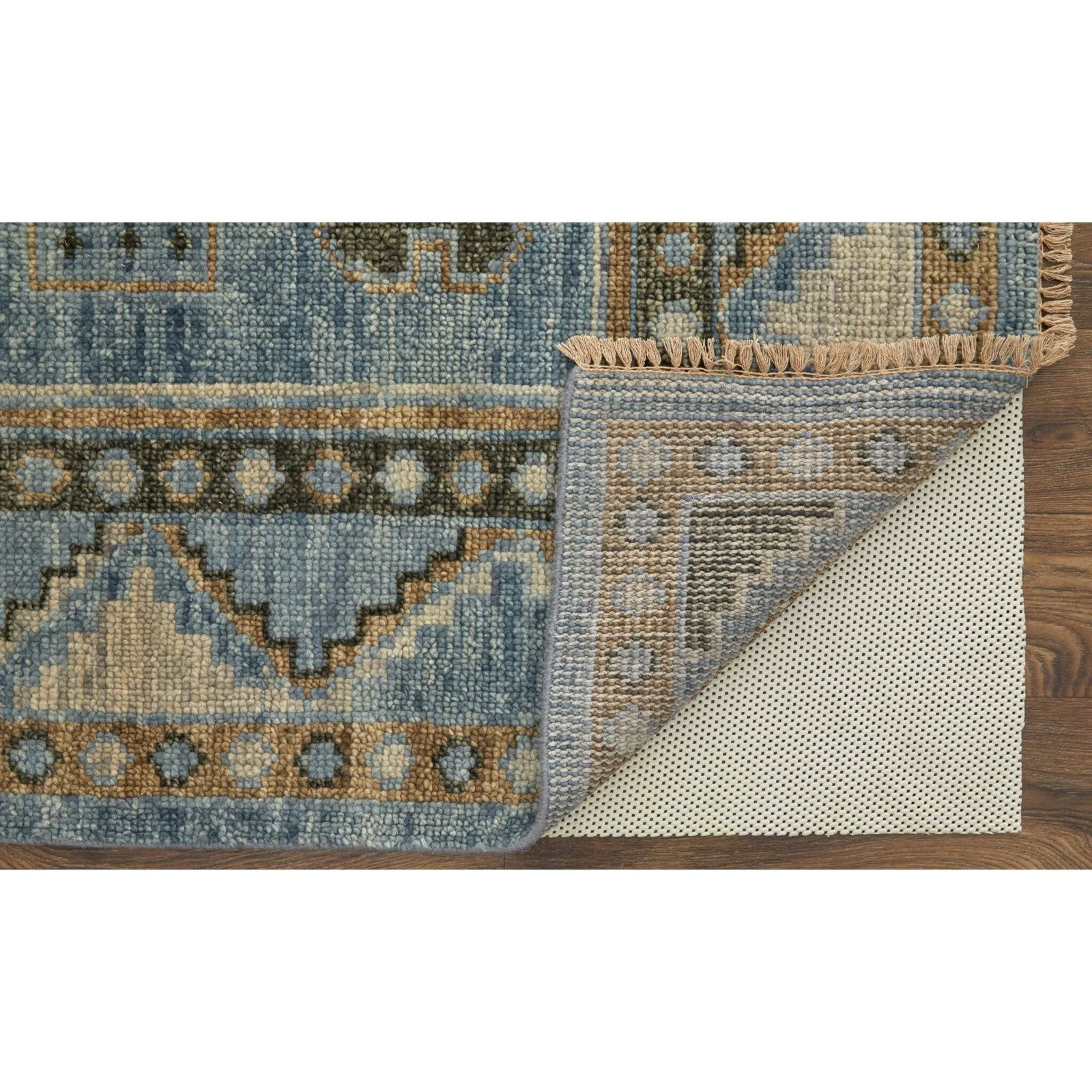 Feizy Fillmore 6935F Traditional Medallion Rug in Blue/Green - Image 6