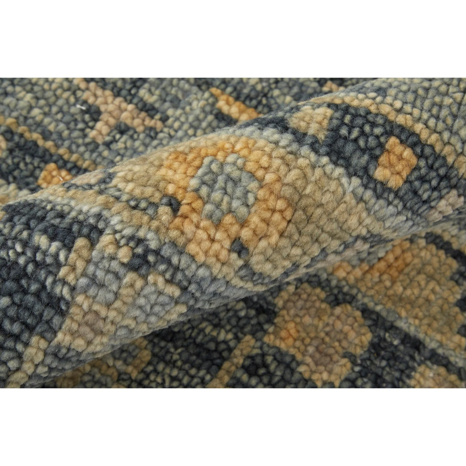 Feizy Fillmore 6941F Transitional Medallion Rug in Blue/Gray - Image 3