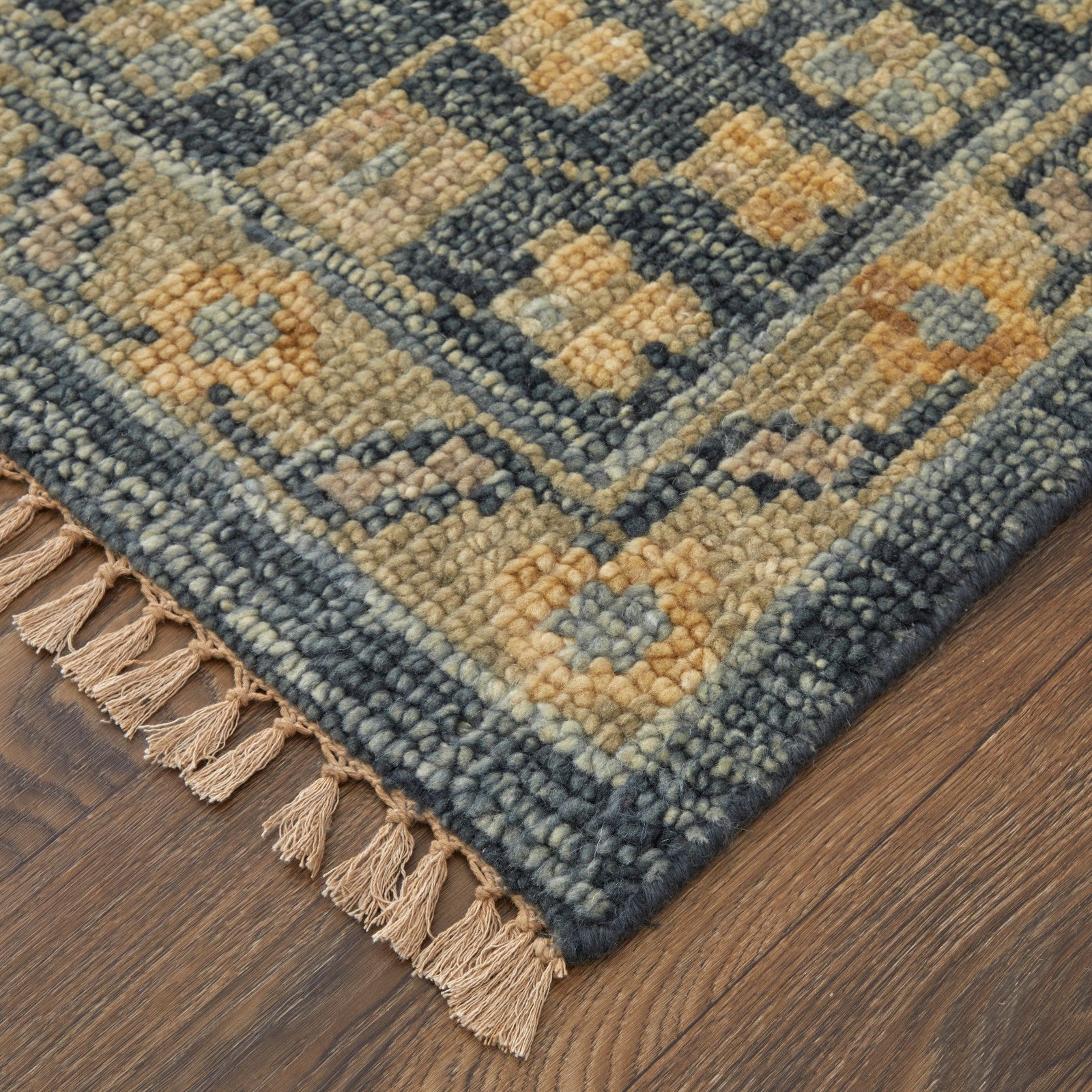 Feizy Fillmore 6941F Transitional Medallion Rug in Blue/Gray - Image 5