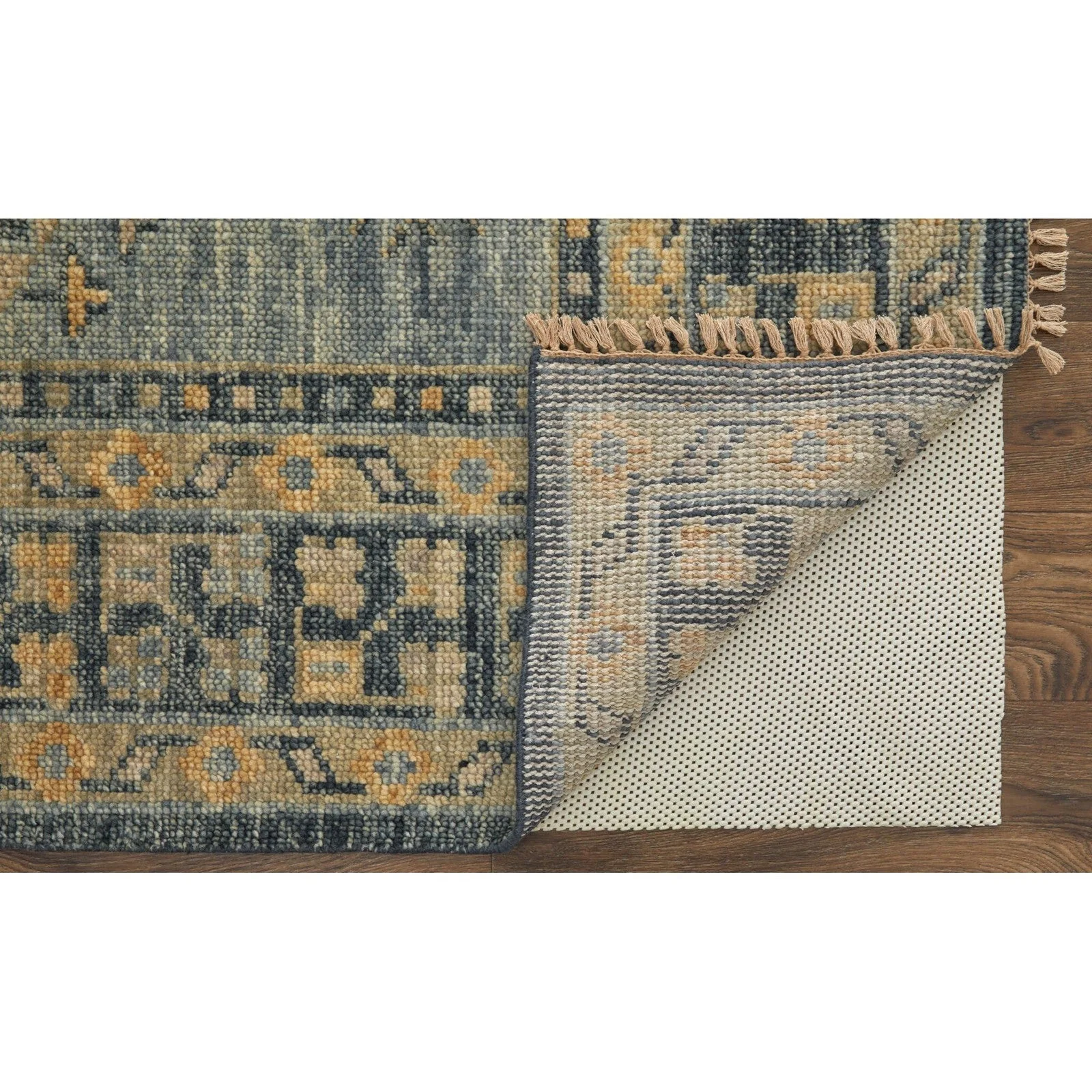Feizy Fillmore 6941F Transitional Medallion Rug in Blue/Gray - Image 6