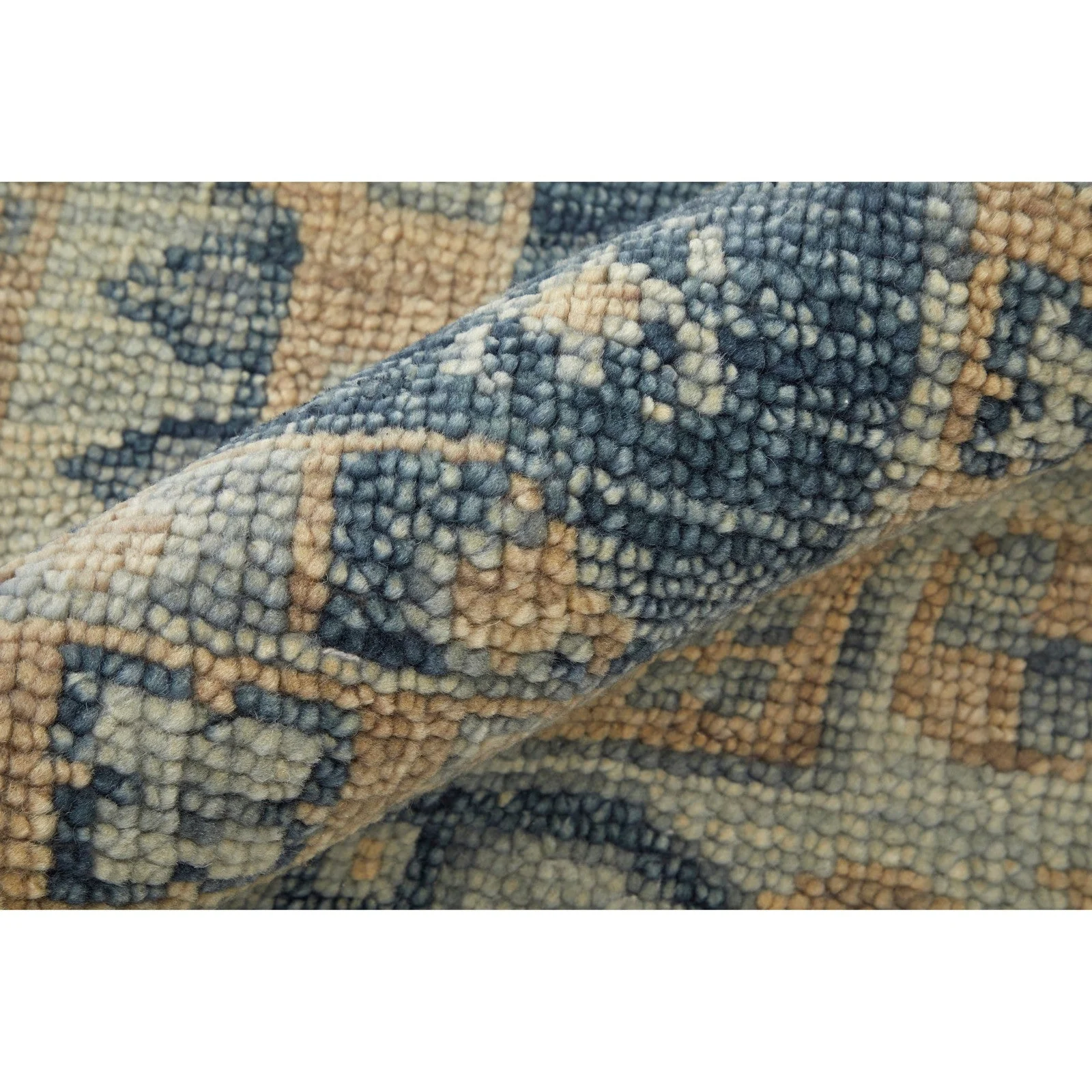 Feizy Fillmore 6943F Traditional Diamond Rug in Blue/Ivory - Image 3