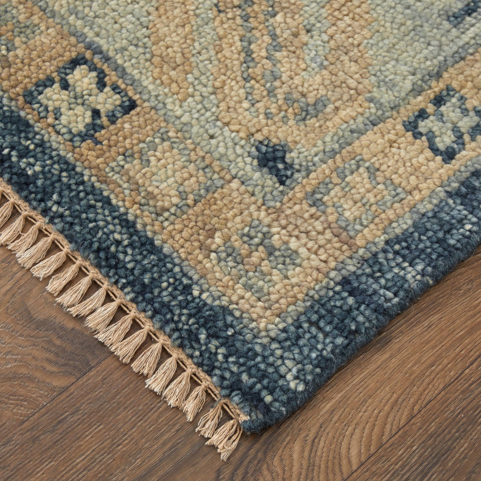 Feizy Fillmore 6943F Traditional Diamond Rug in Blue/Ivory - Image 5