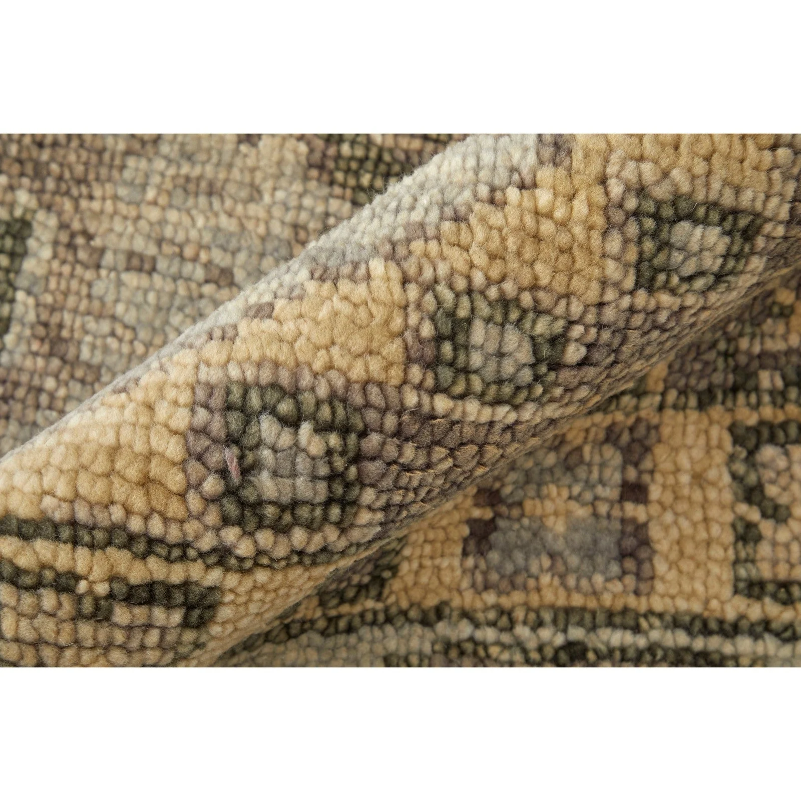 Feizy Fillmore 6943F Traditional Diamond Rug in Brown/Gray - Image 2