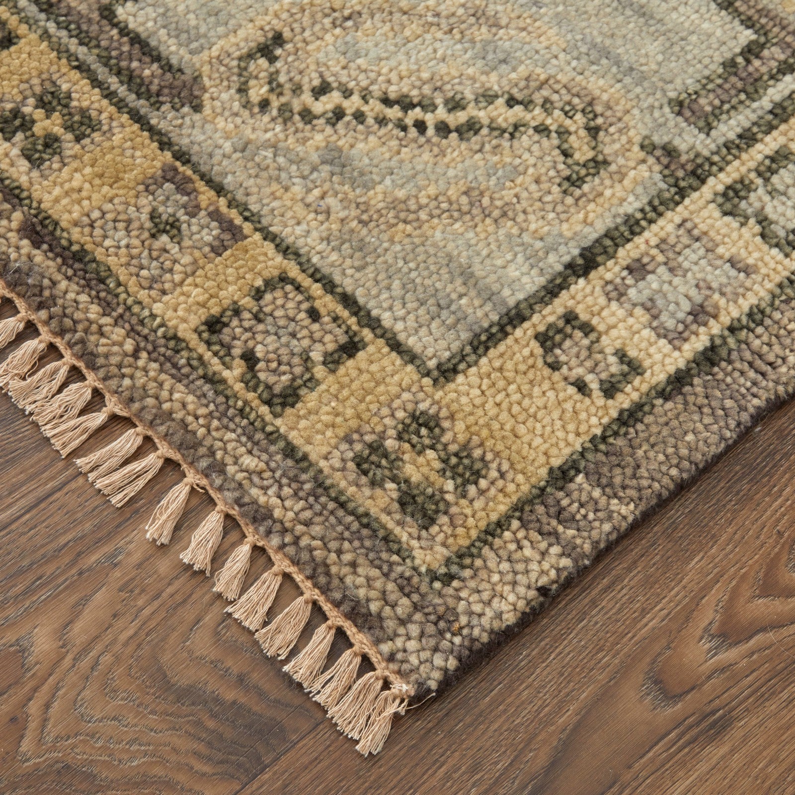 Feizy Fillmore 6943F Traditional Diamond Rug in Brown/Gray - Image 4