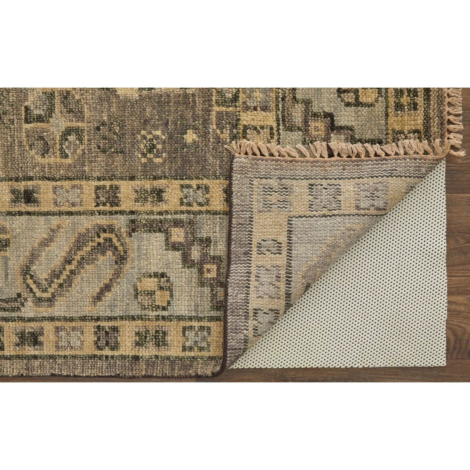 Feizy Fillmore 6943F Traditional Diamond Rug in Brown/Gray - Image 5