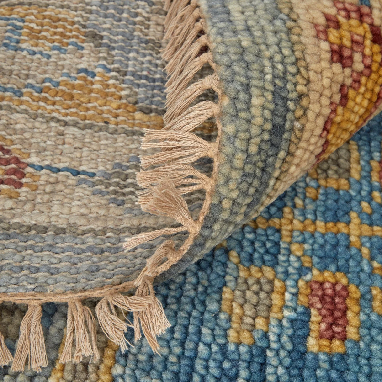 Feizy Fillmore 6944F Traditional Geometric Rug in Blue/Yellow/Red - Image 4