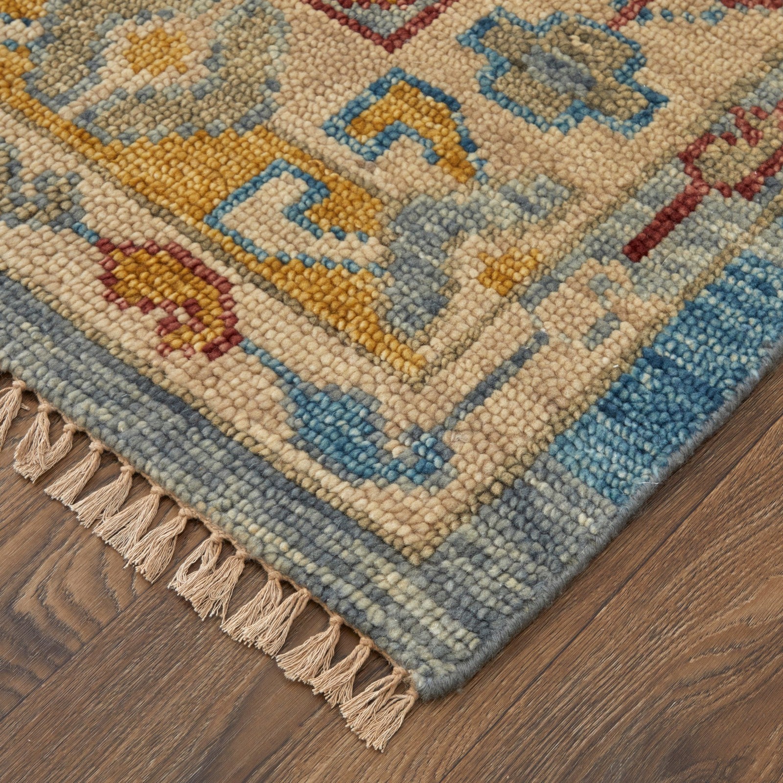 Feizy Fillmore 6944F Traditional Geometric Rug in Blue/Yellow/Red - Image 5