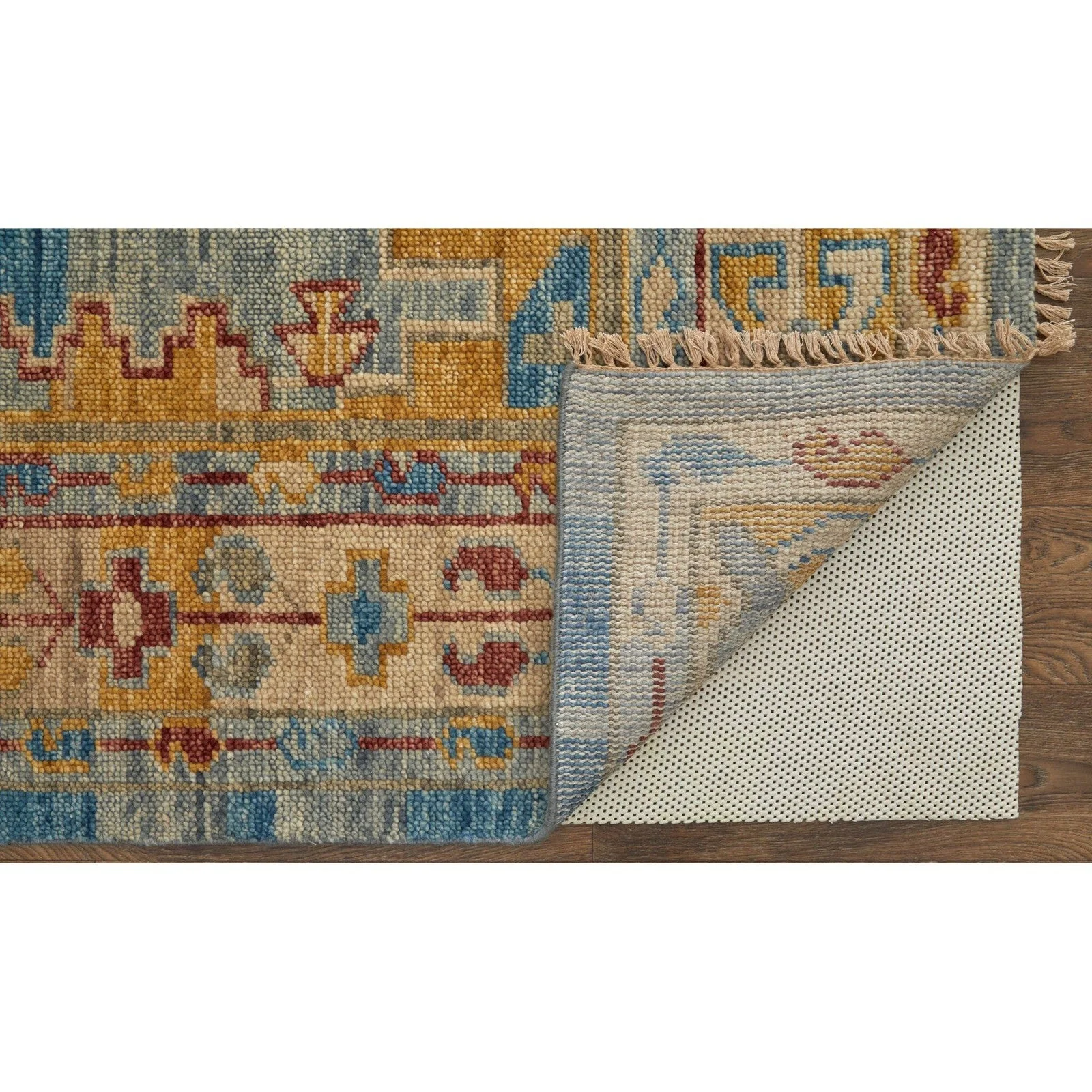 Feizy Fillmore 6944F Traditional Geometric Rug in Blue/Yellow/Red - Image 6