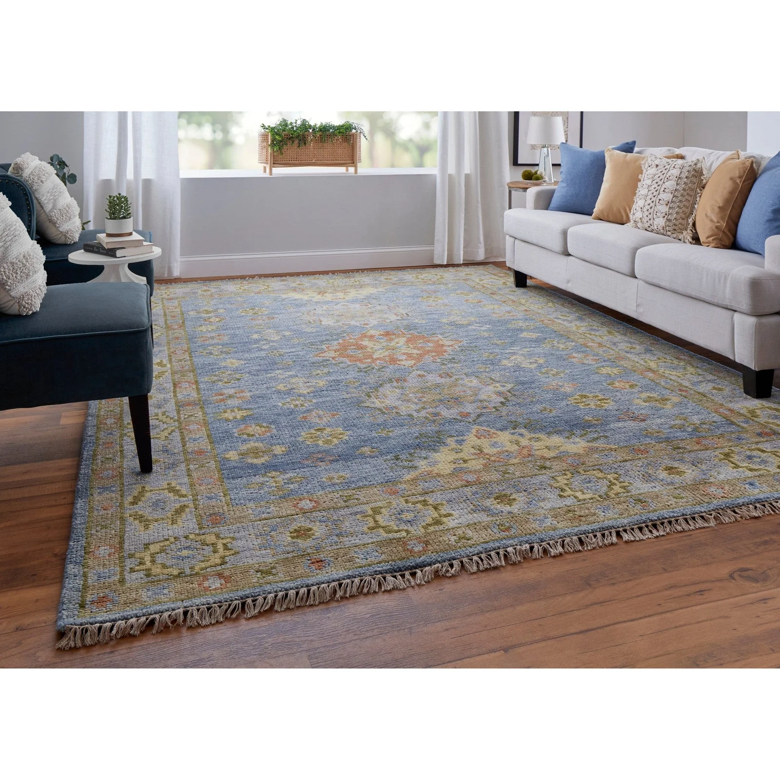 Feizy Fillmore 69CIF Transitional Diamond in Blue/Green/Yellow - Image 3