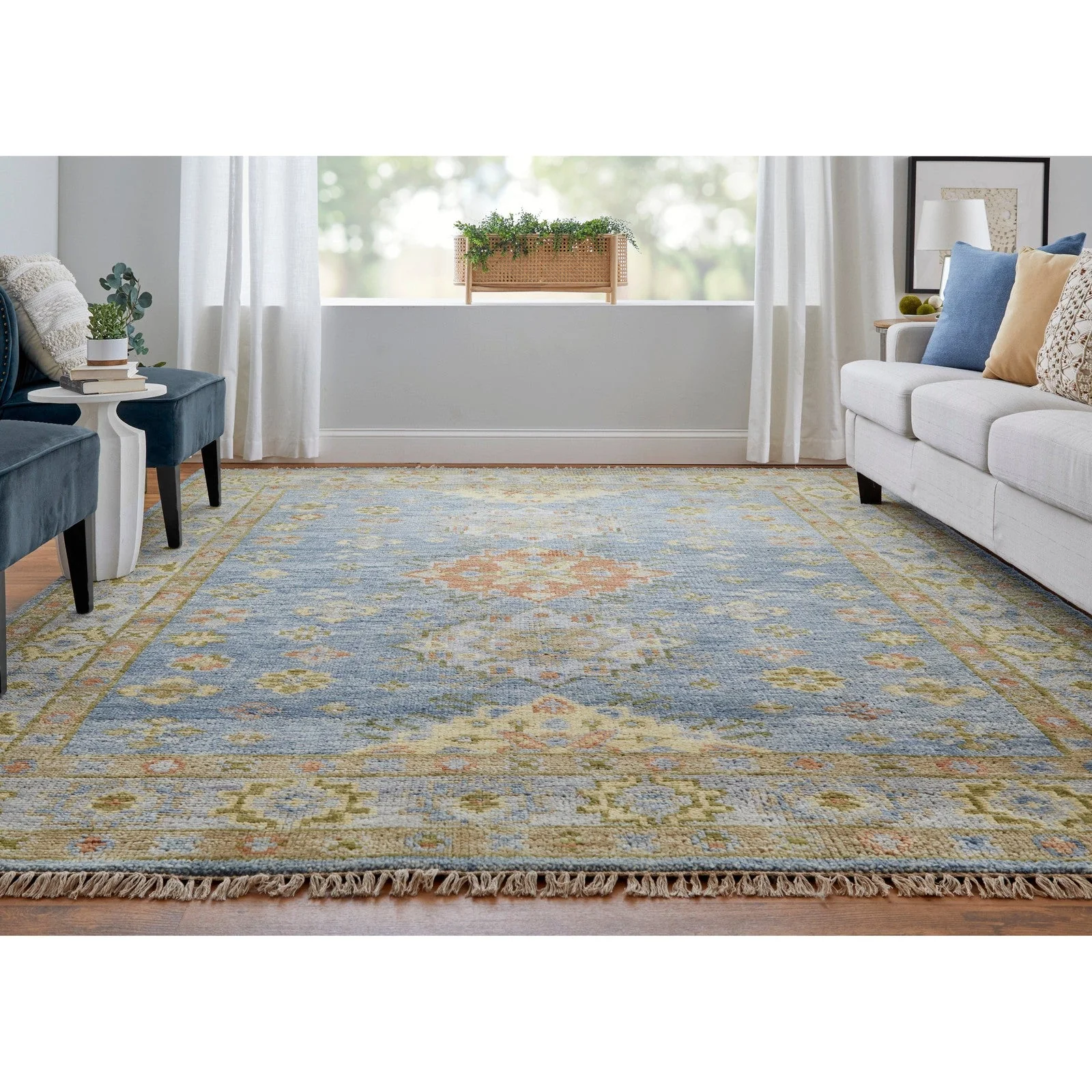 Feizy Fillmore 69CIF Transitional Diamond in Blue/Green/Yellow - Image 4