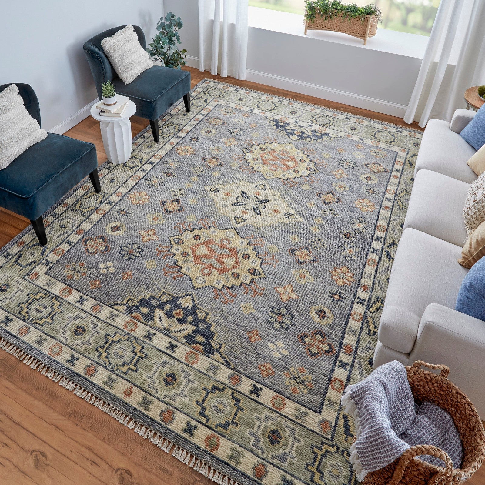 Feizy Fillmore 69CIF Transitional Diamond in Blue/Taupe/Gray - Image 2